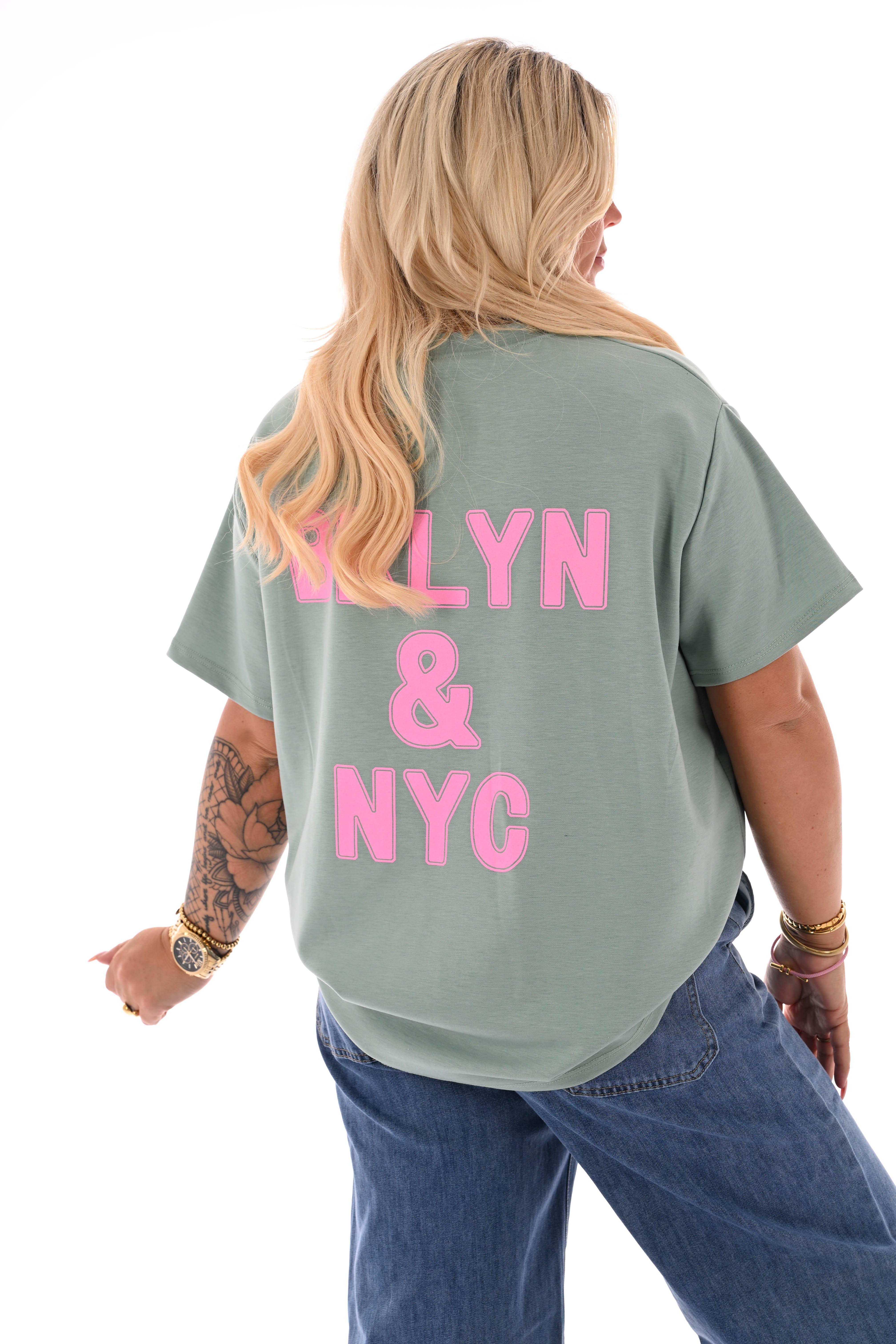 T-shirt Brooklyn & NYC lindegroen