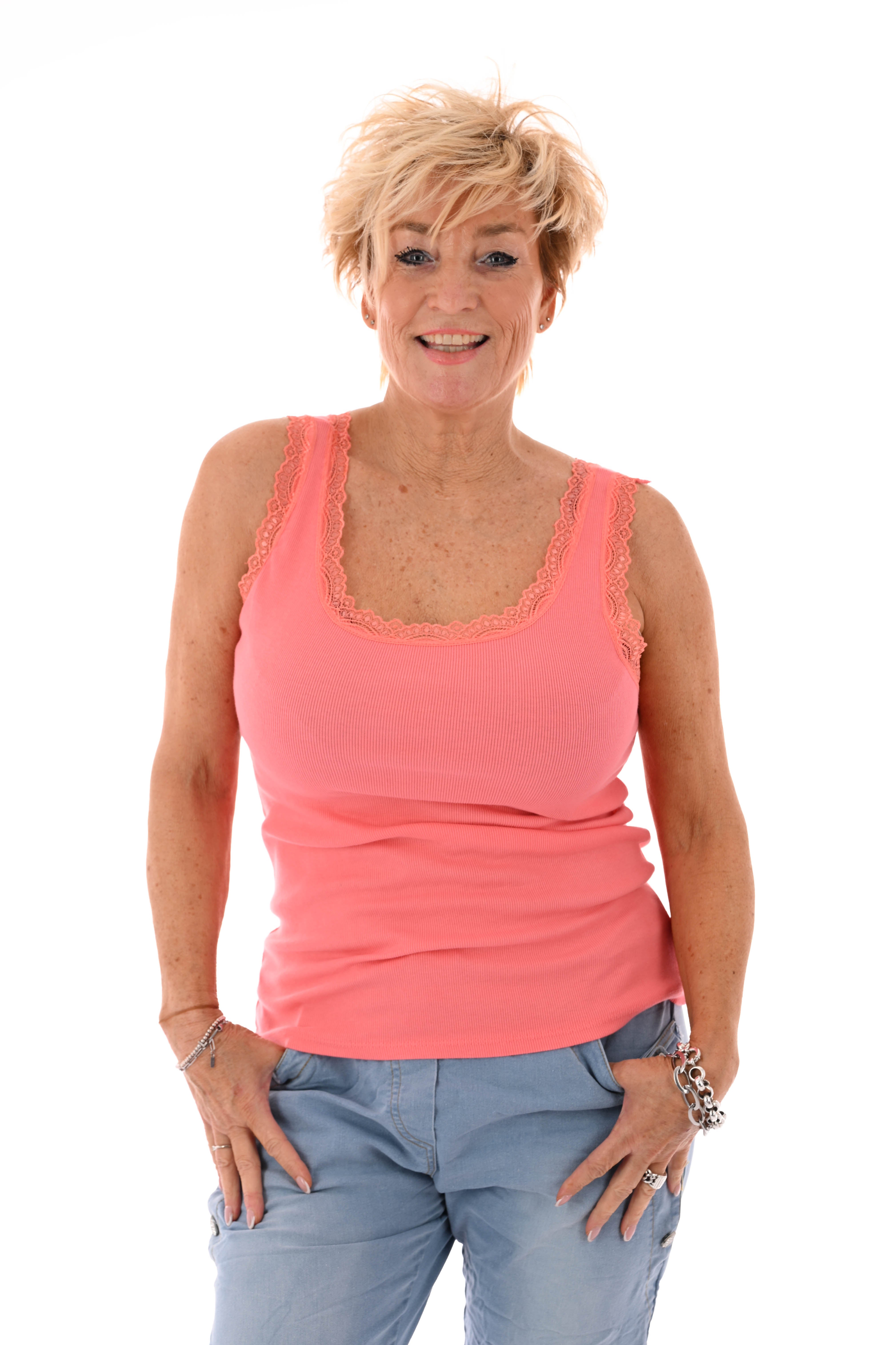 Hemd kanten randen koraal