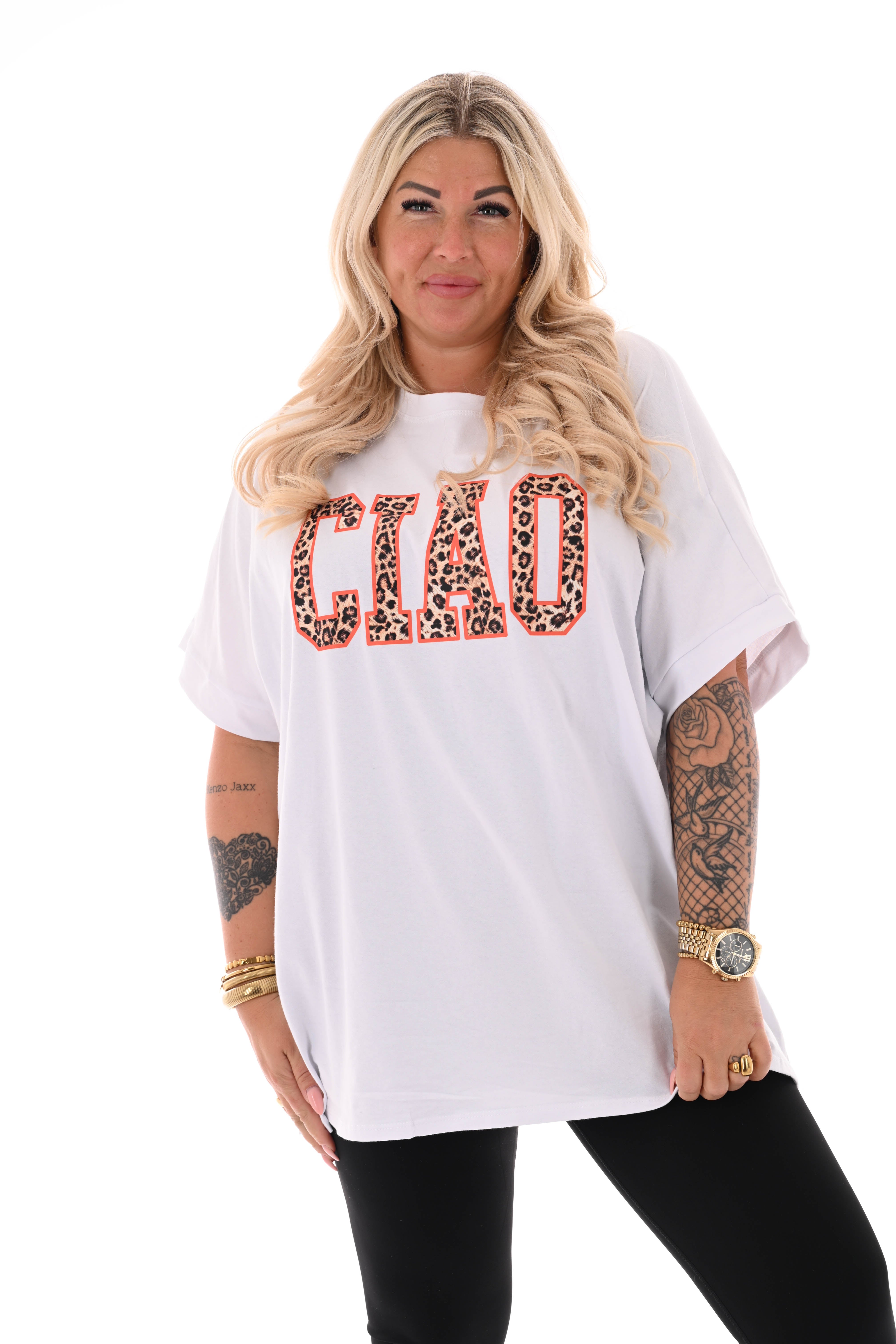 T-shirt panter Ciao wit