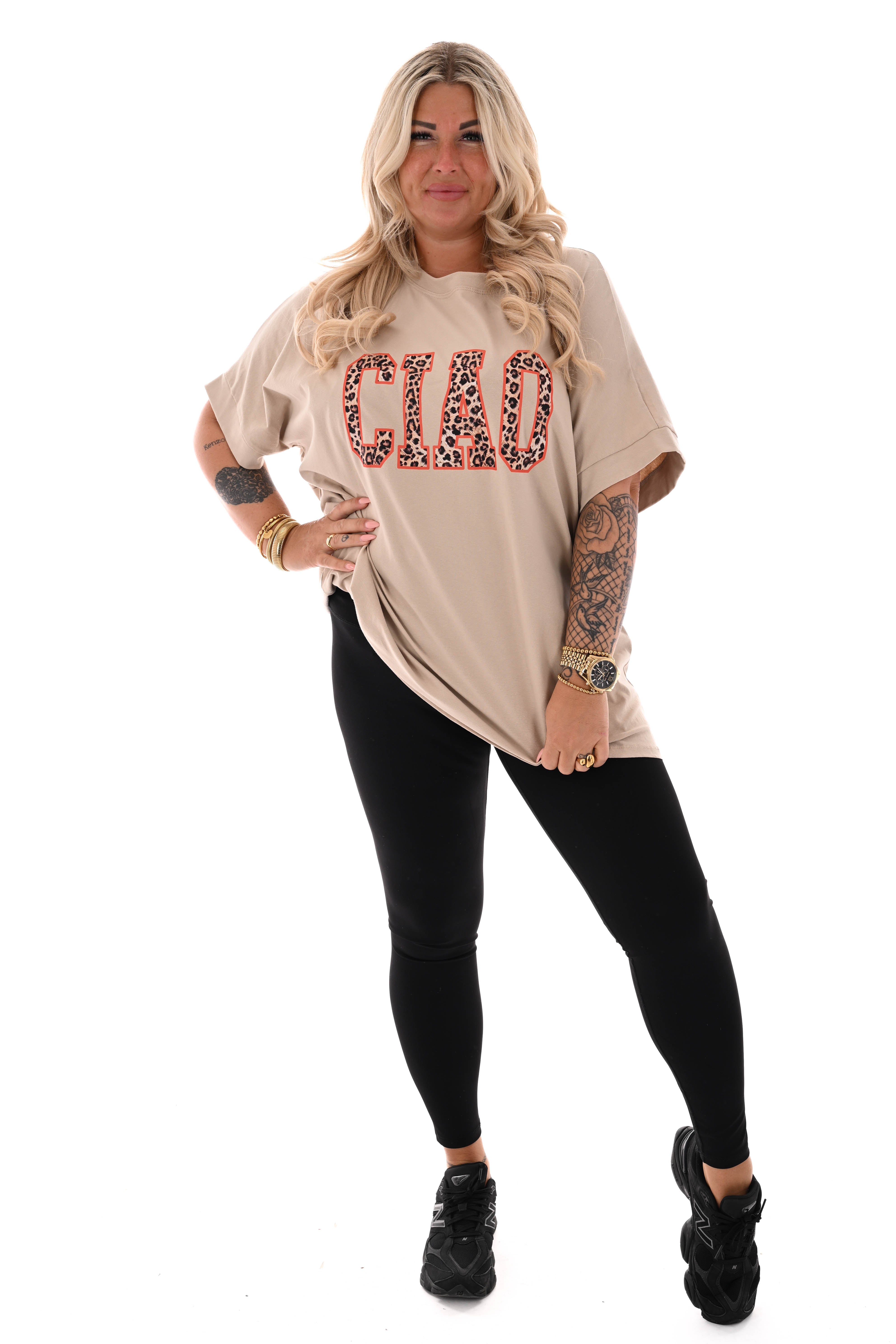 T-shirt panter Ciao beige