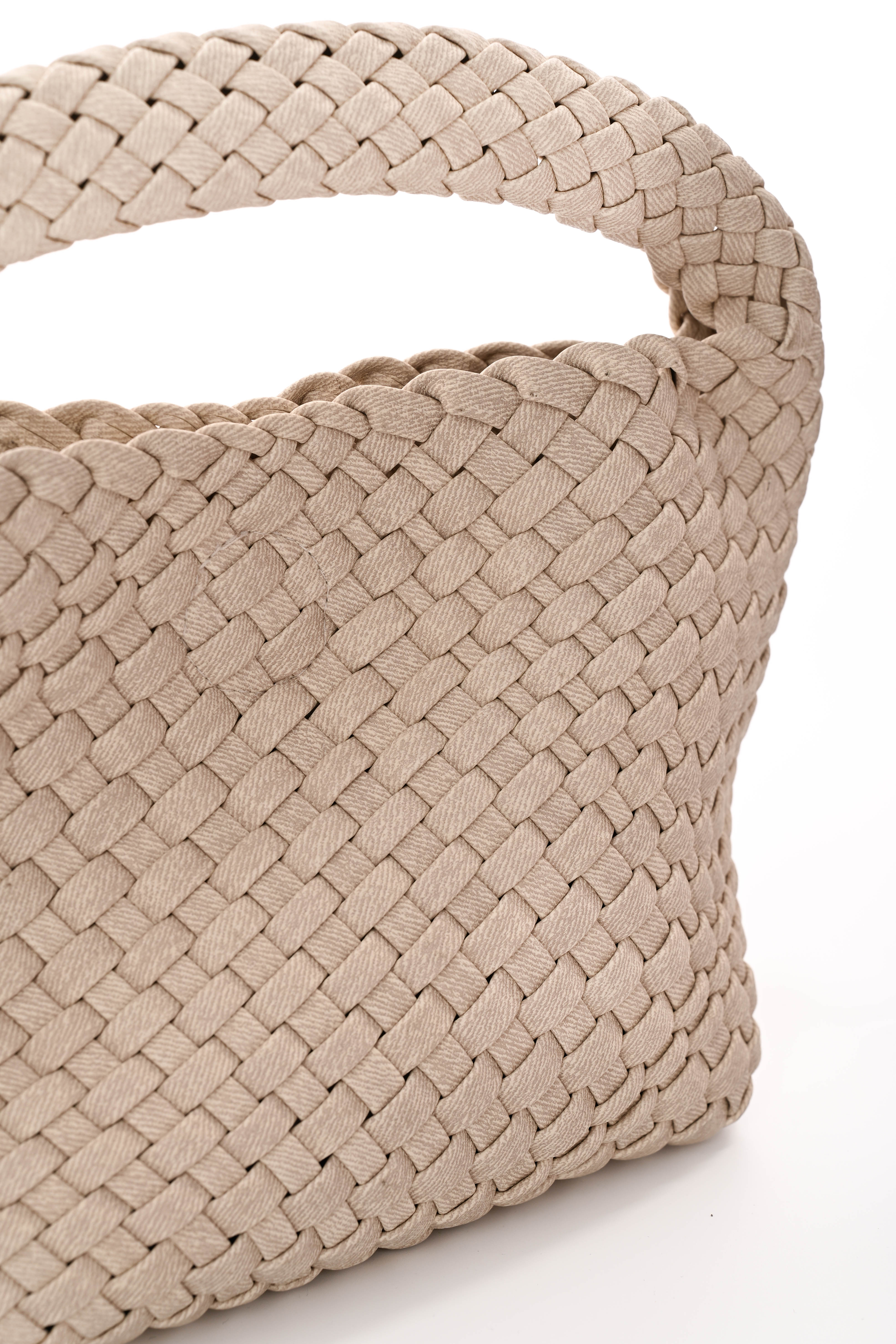 Kleine geweven tas beige