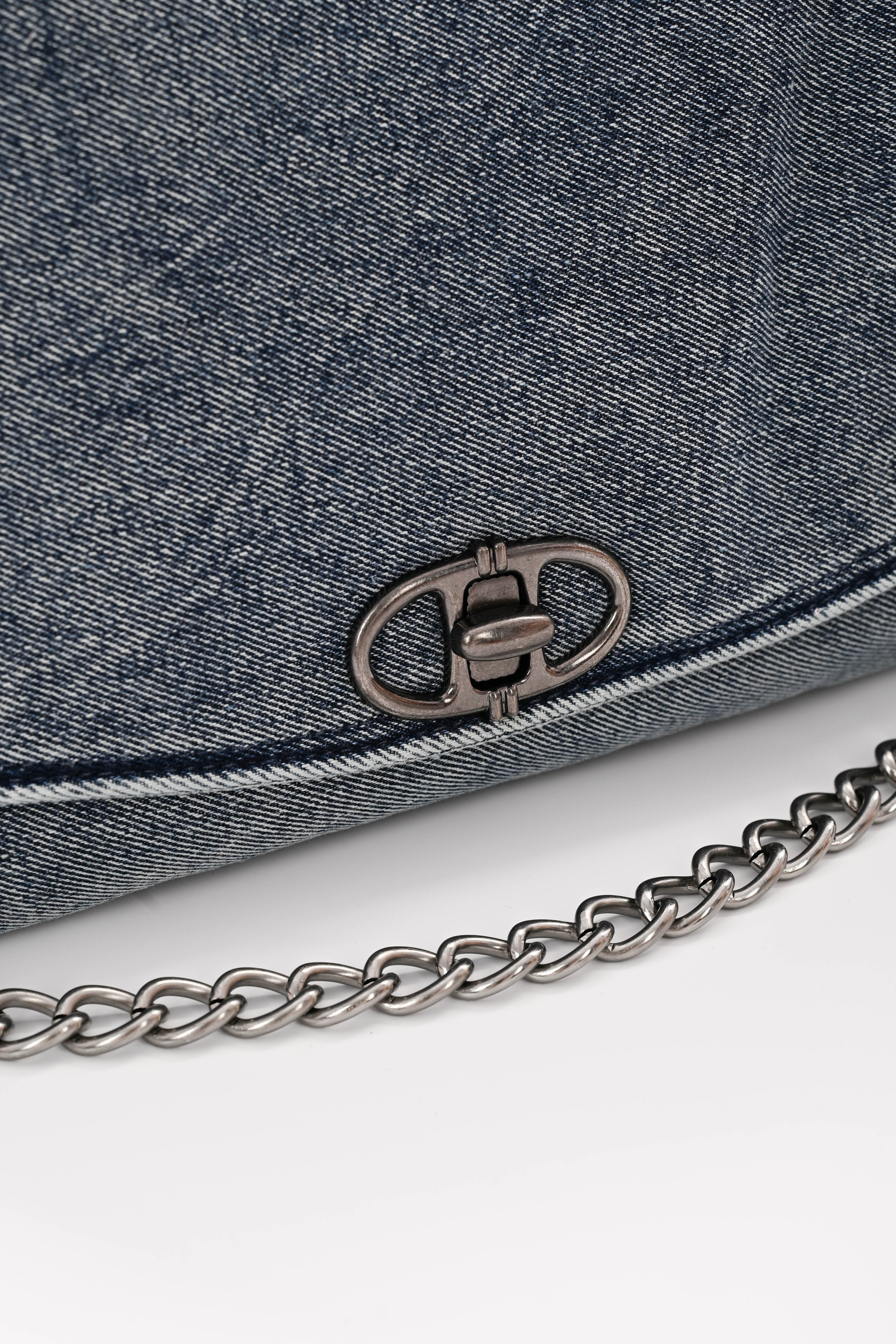 Denim tas blauw