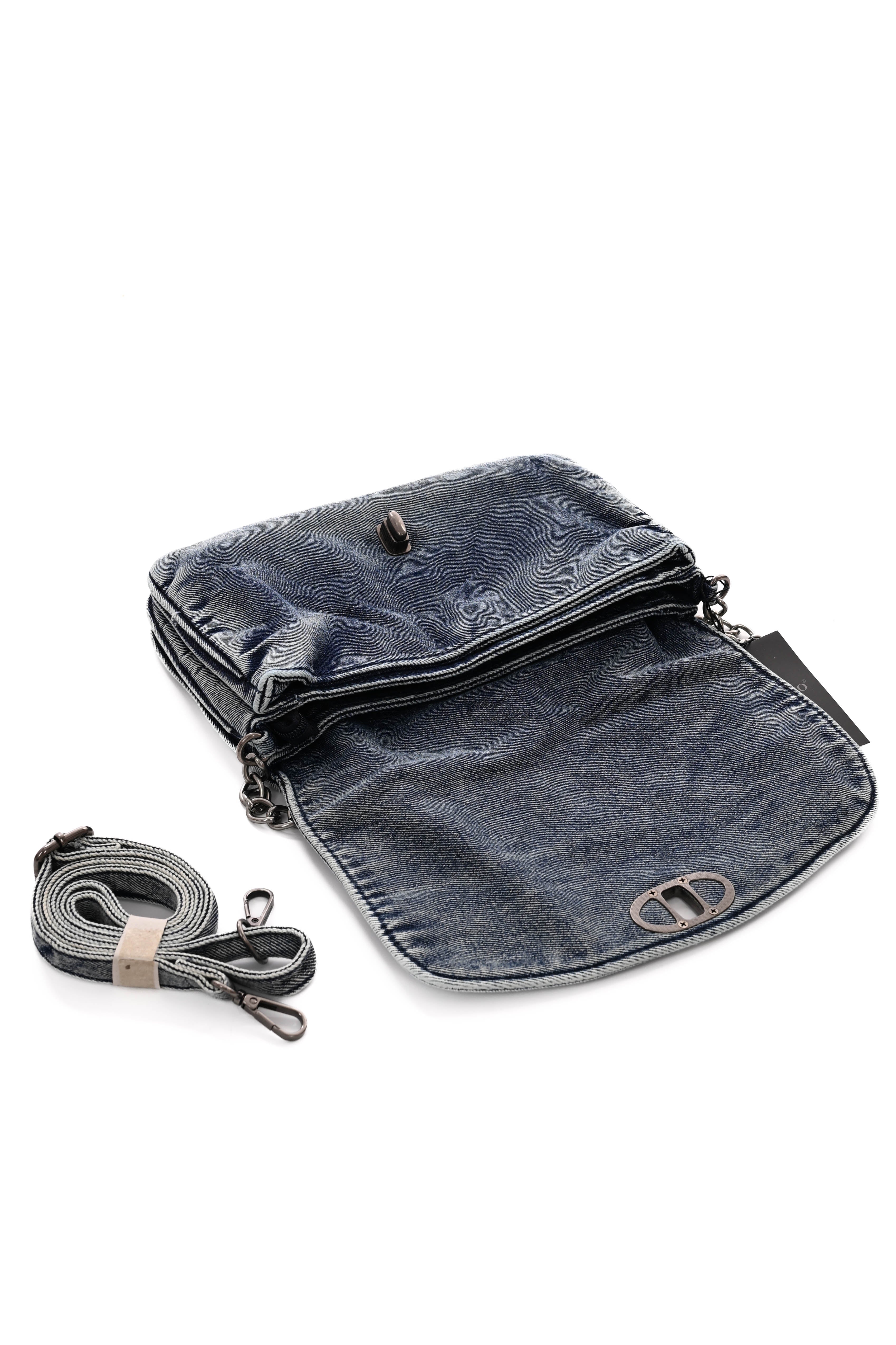Denim tas blauw