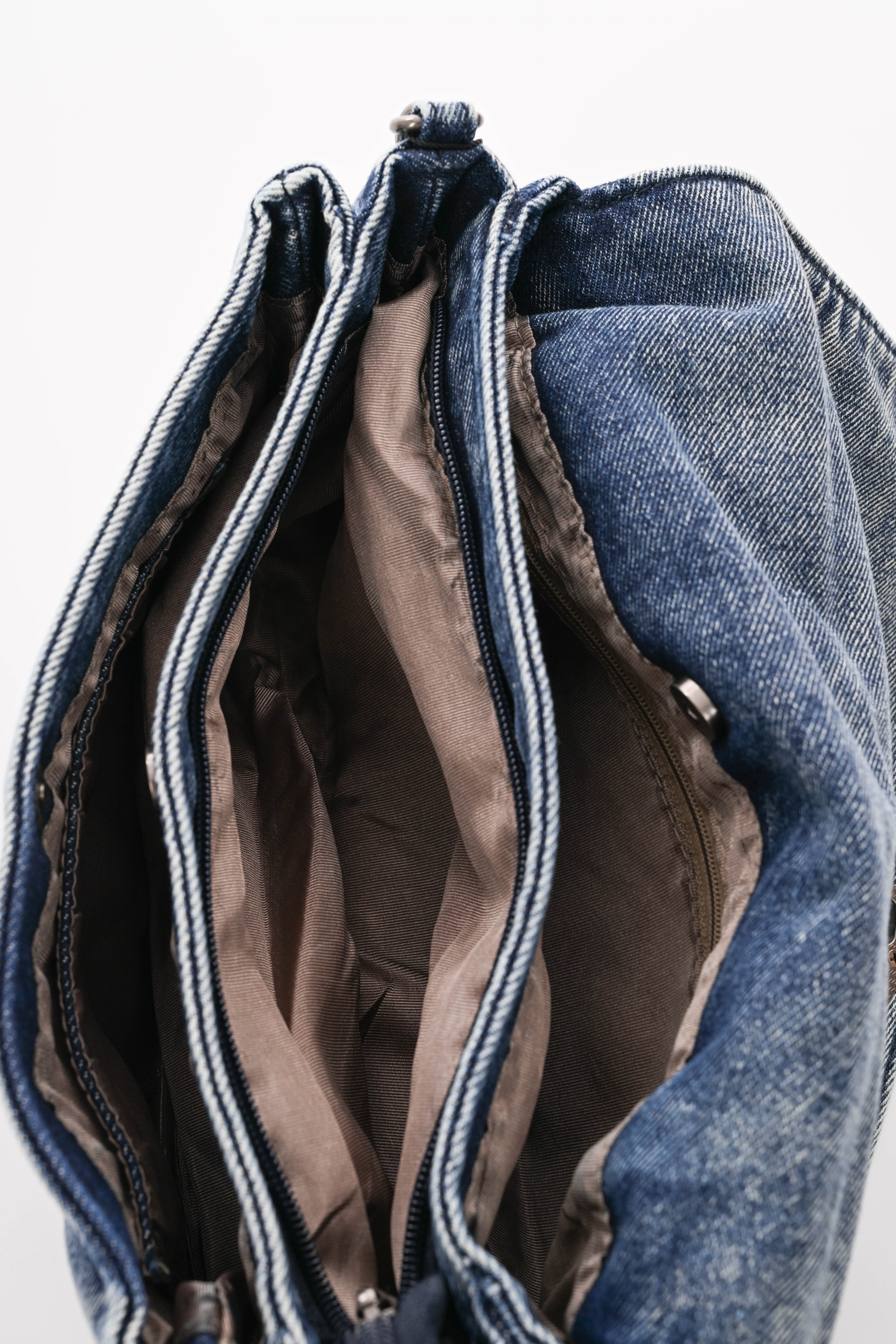 Denim tas blauw
