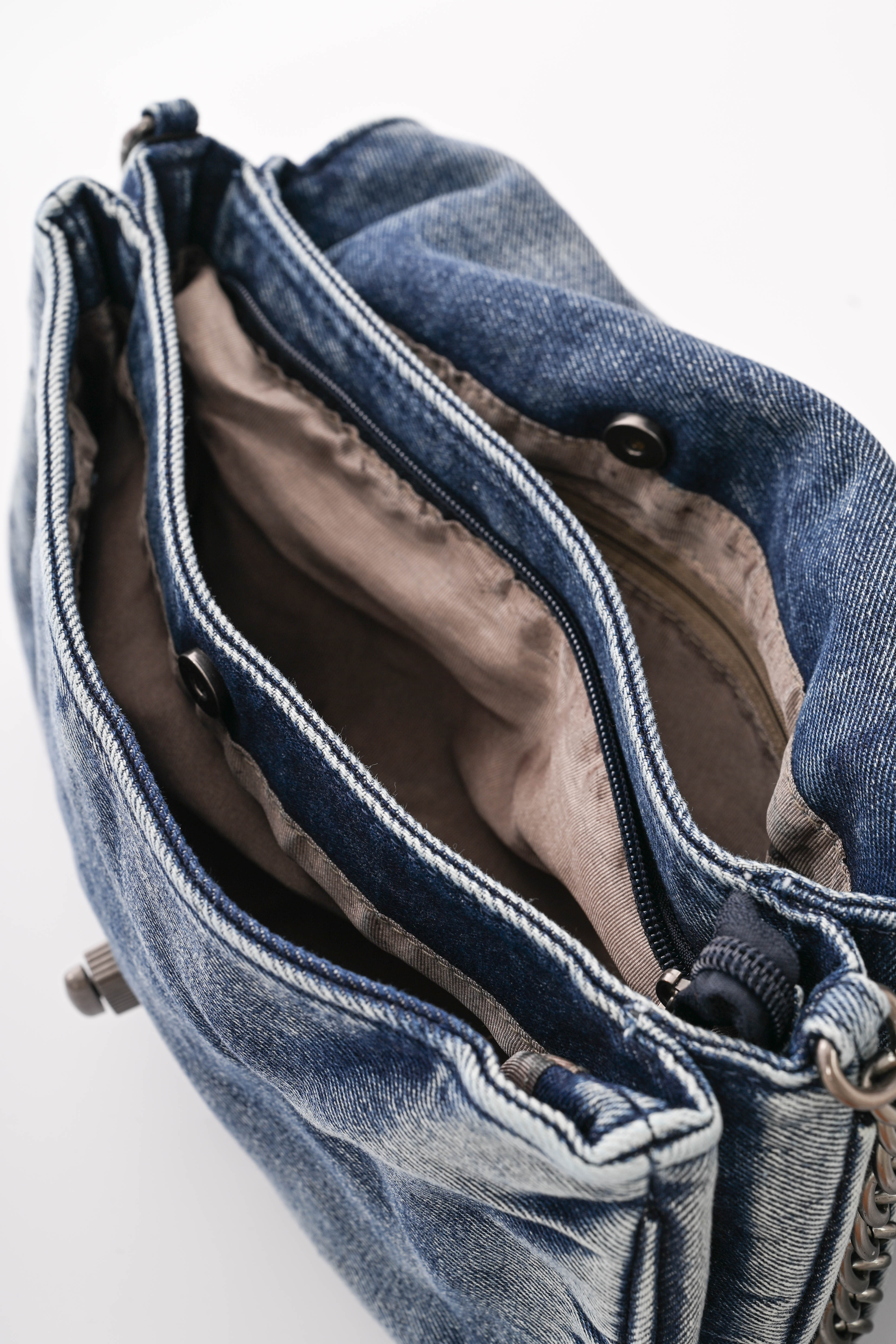 Denim tas blauw