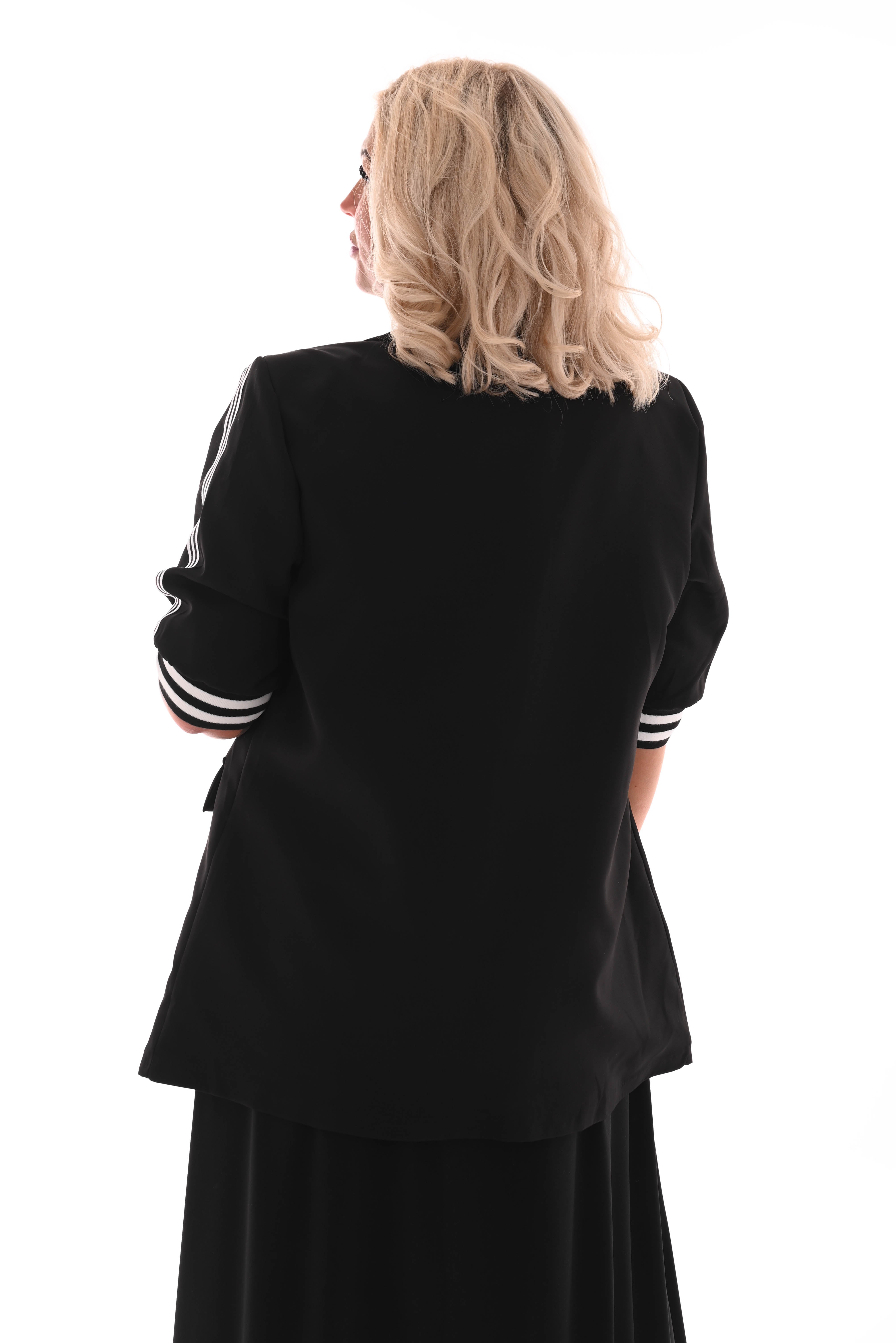Blazer strepen korte mouwen zwart