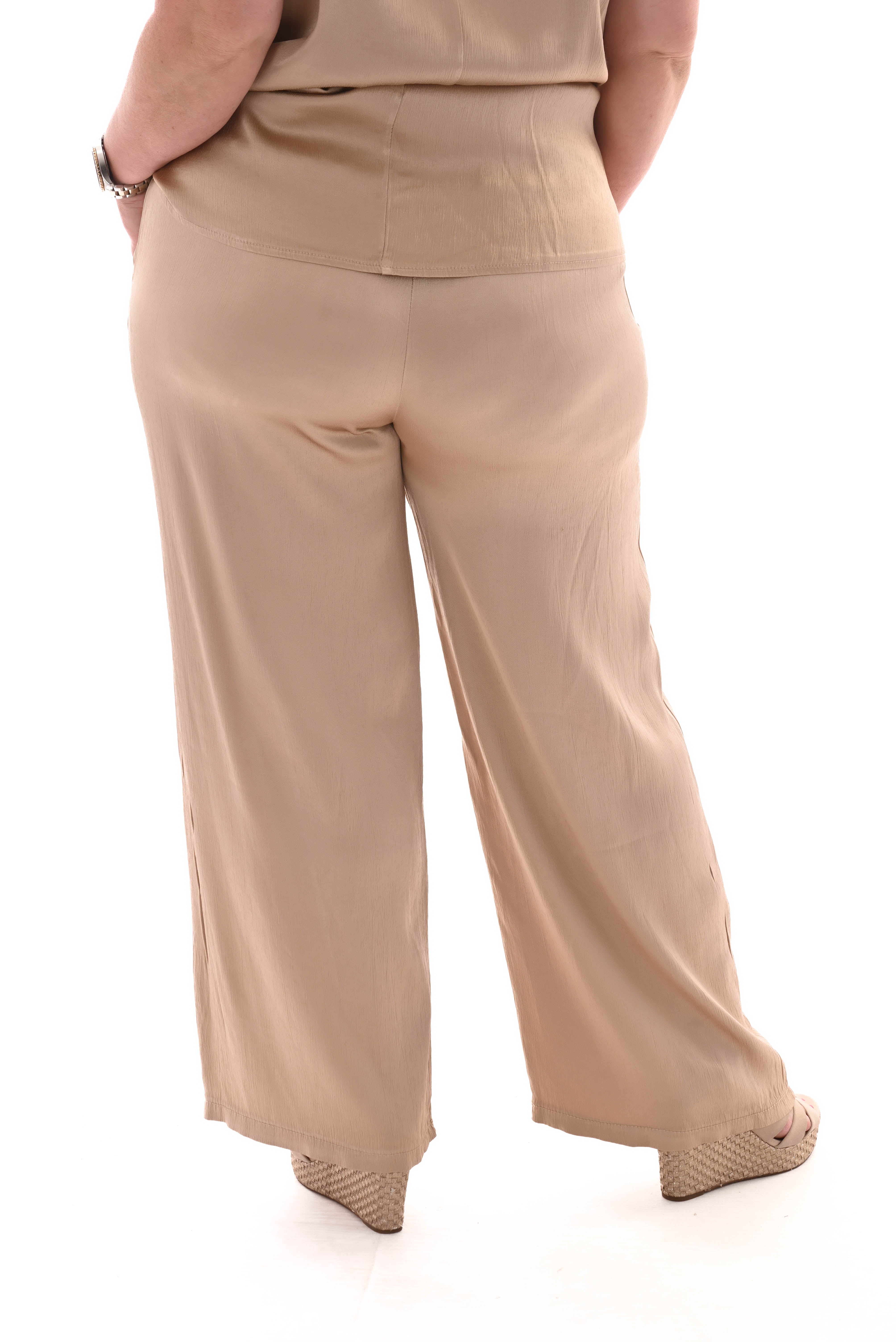 Silky wijde broek uni goud