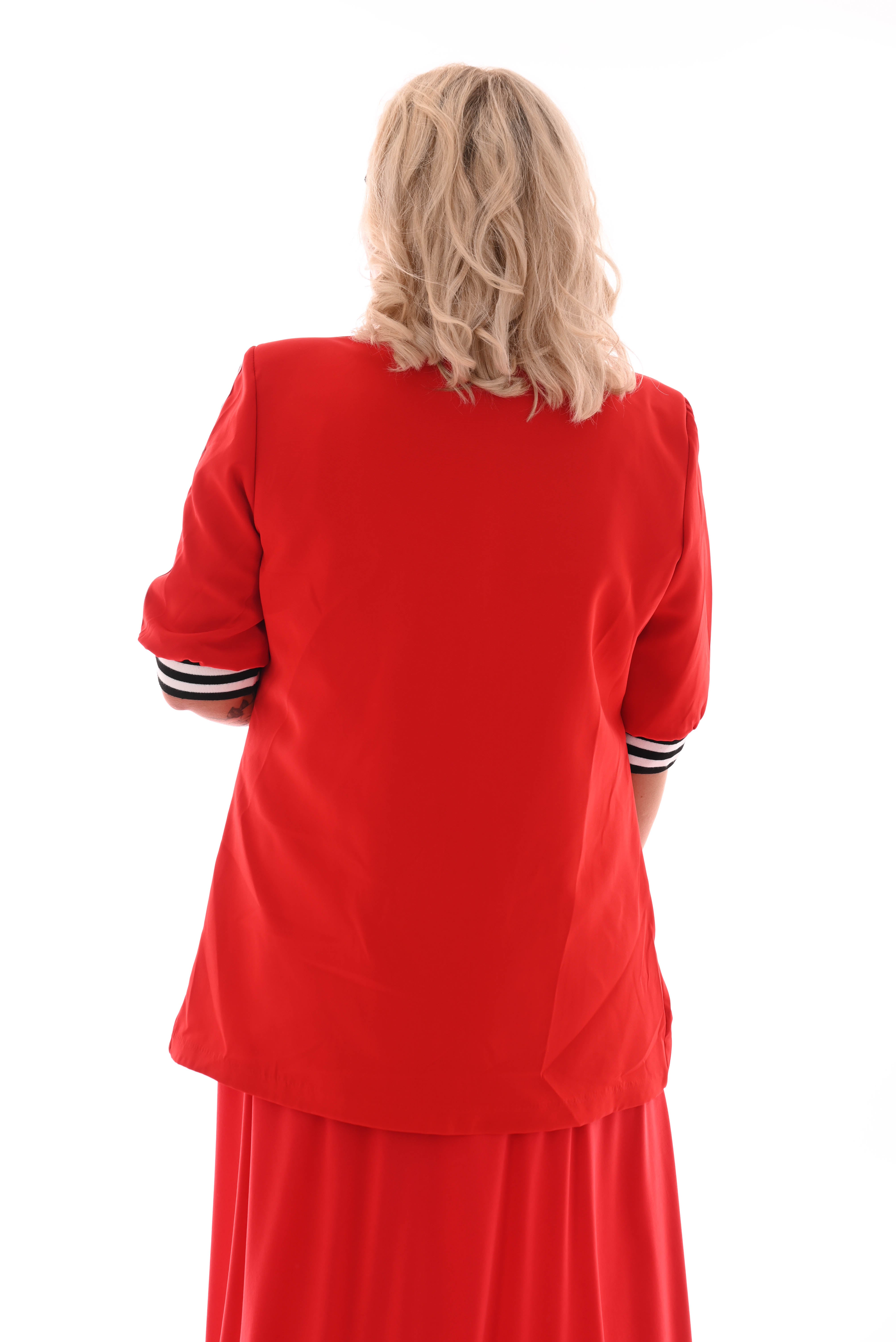 Blazer strepen korte mouwen rood