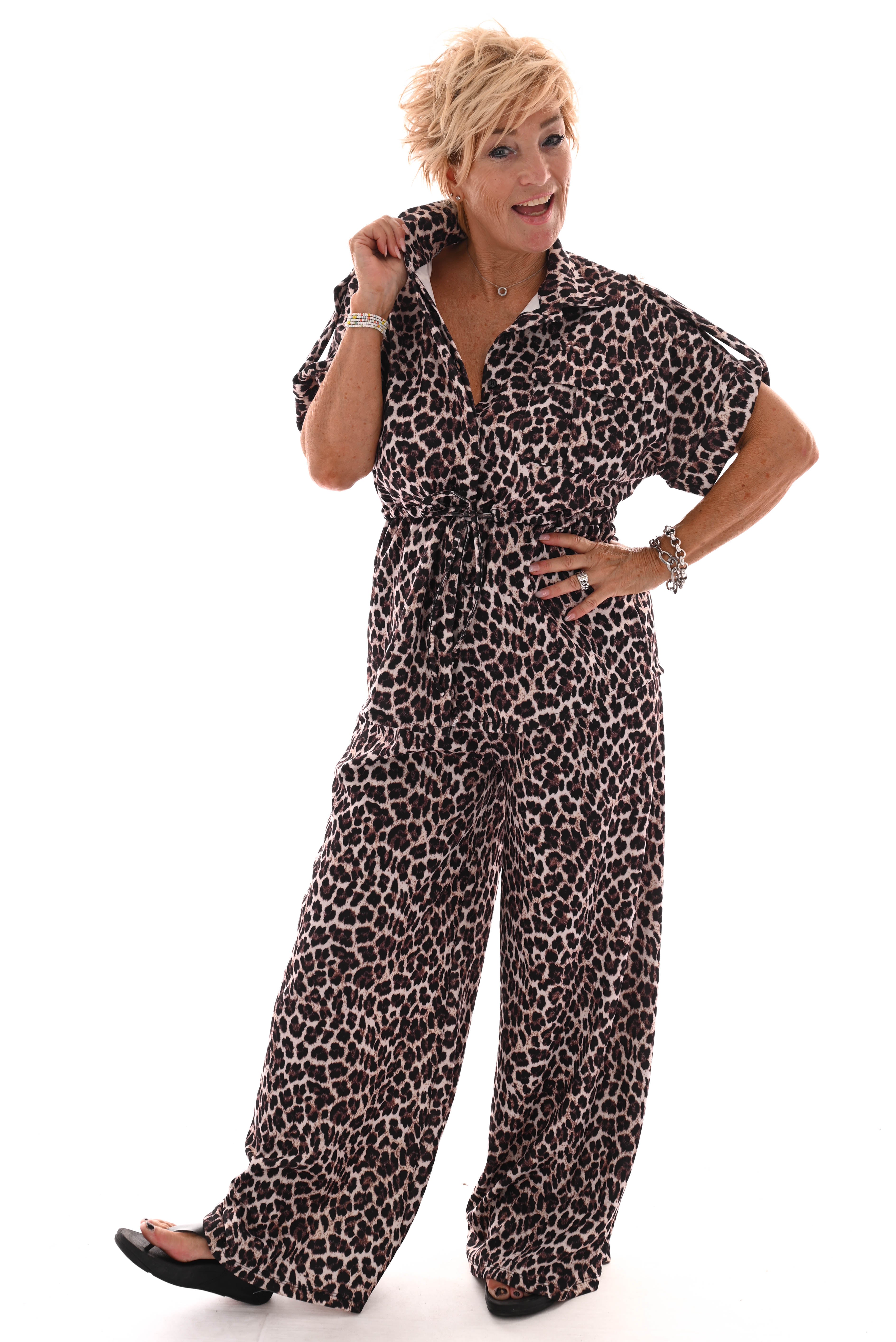 Panter set met aantrekkoord beige