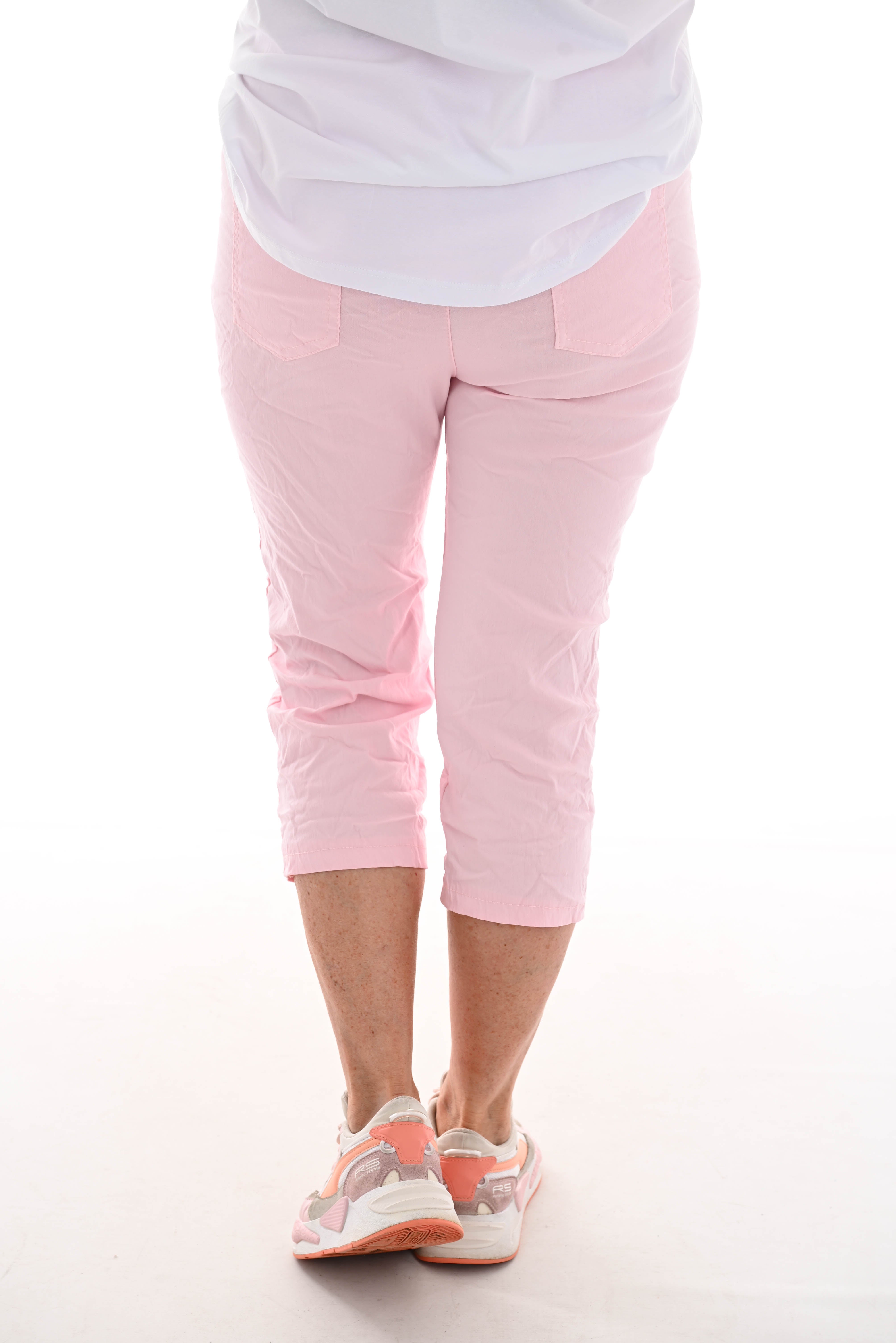 Stretchbroek uni capri babyroze