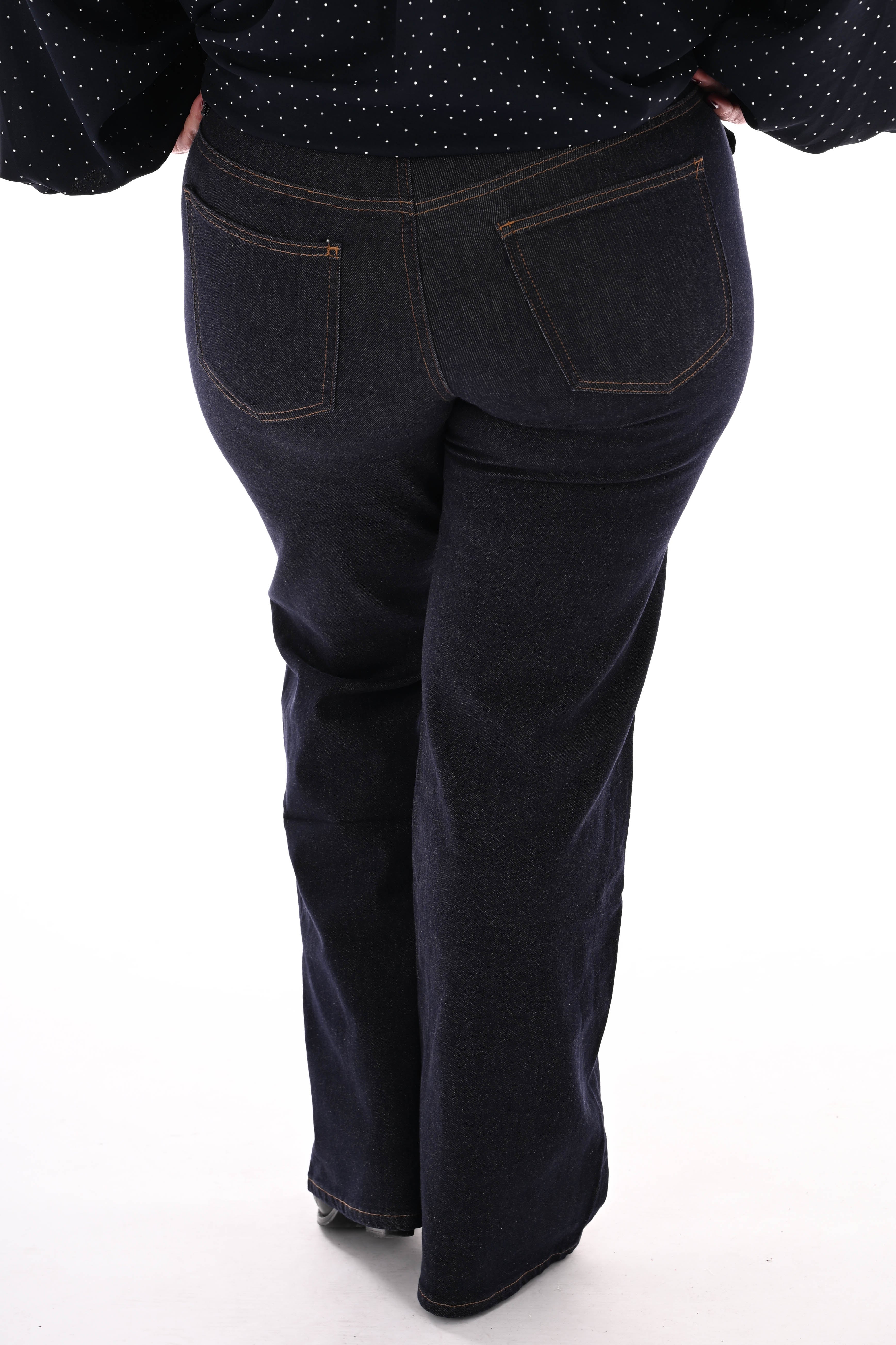 Kathy jeans wide leg donkerblauw