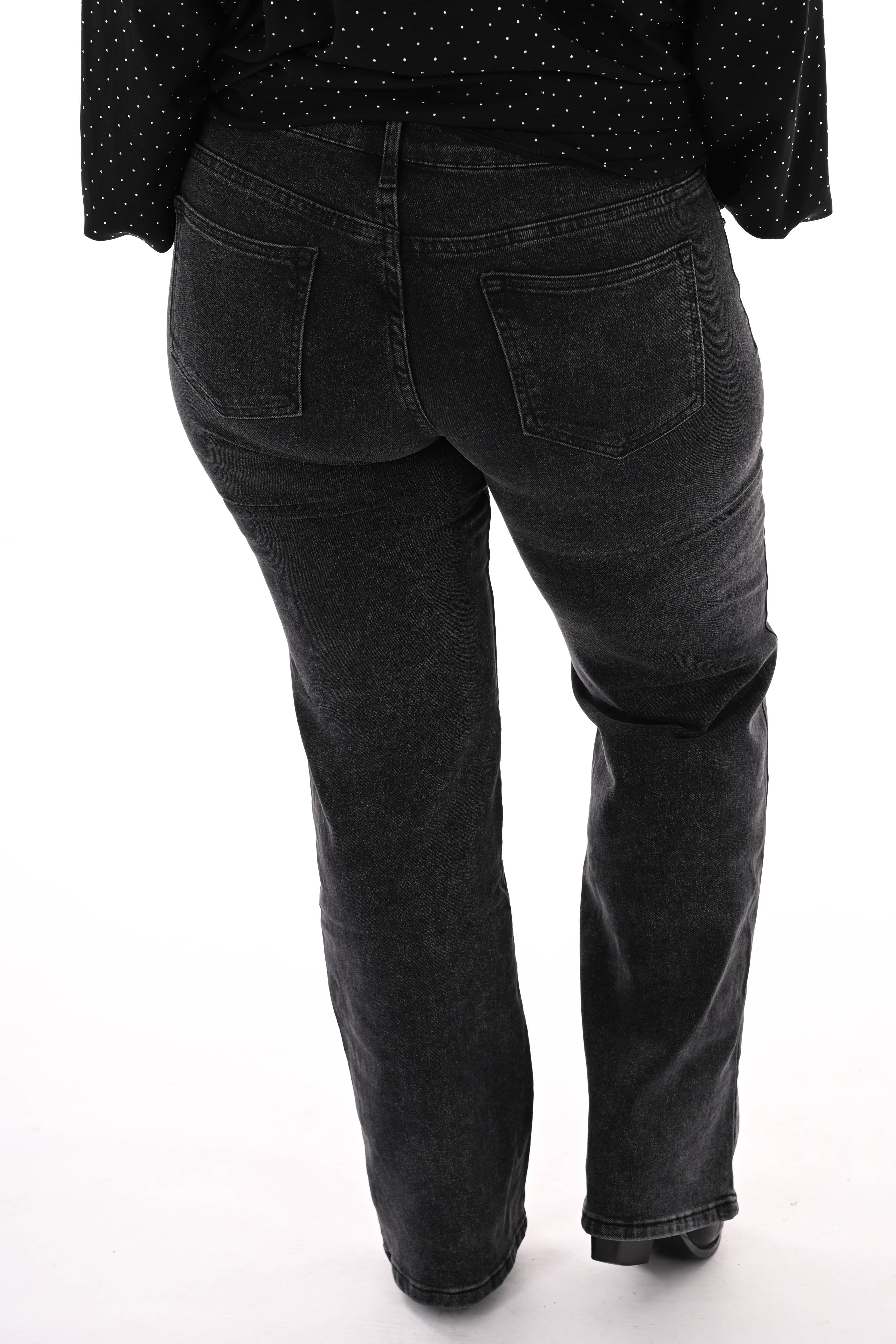 BB.S jeans wide leg gemeleerd zwart