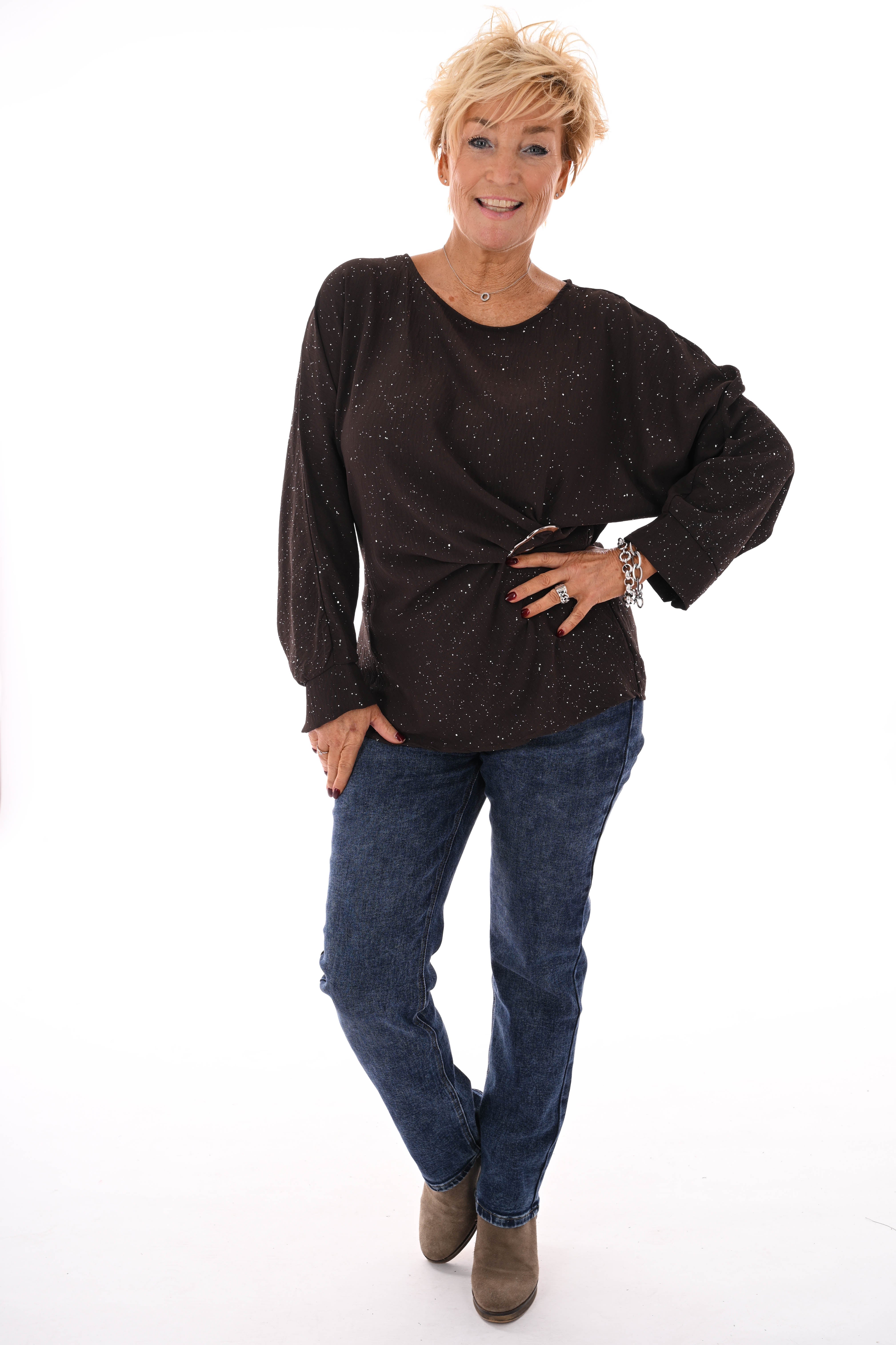 Goodies jeans slim leg gemeleerd blauw