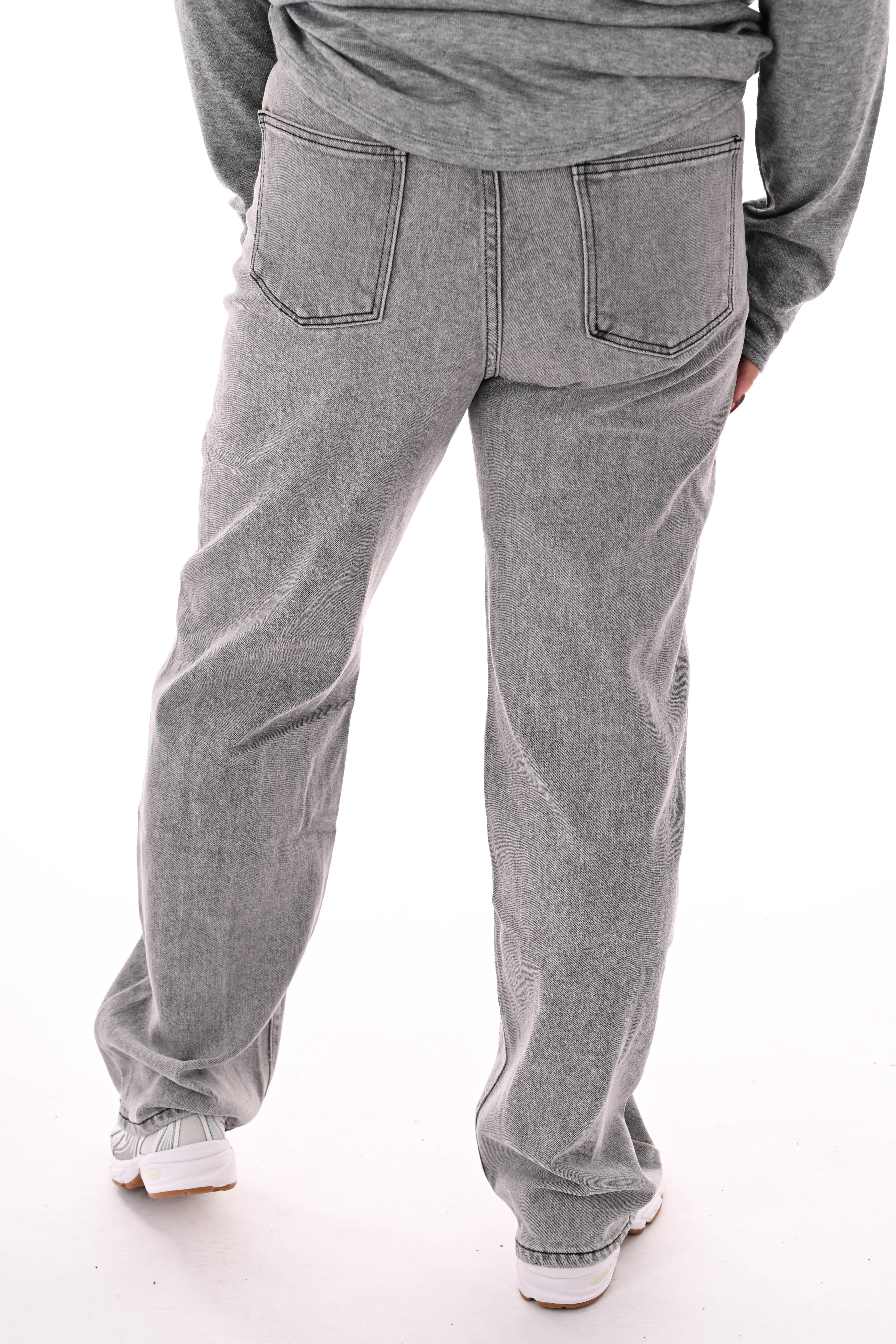 Monday wide leg glitter naden grijs