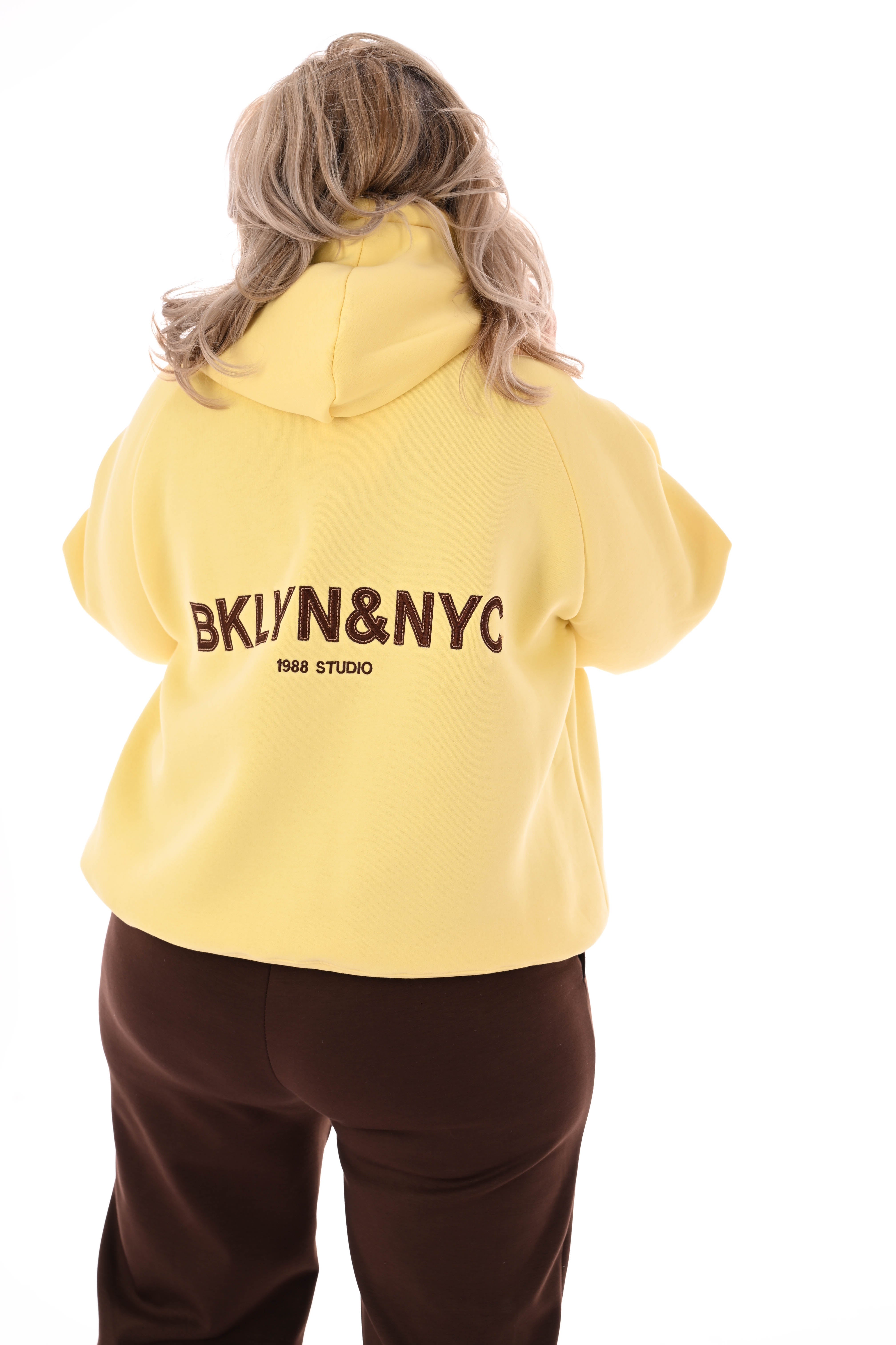 Hoodie Brooklyn & NYC botergeel