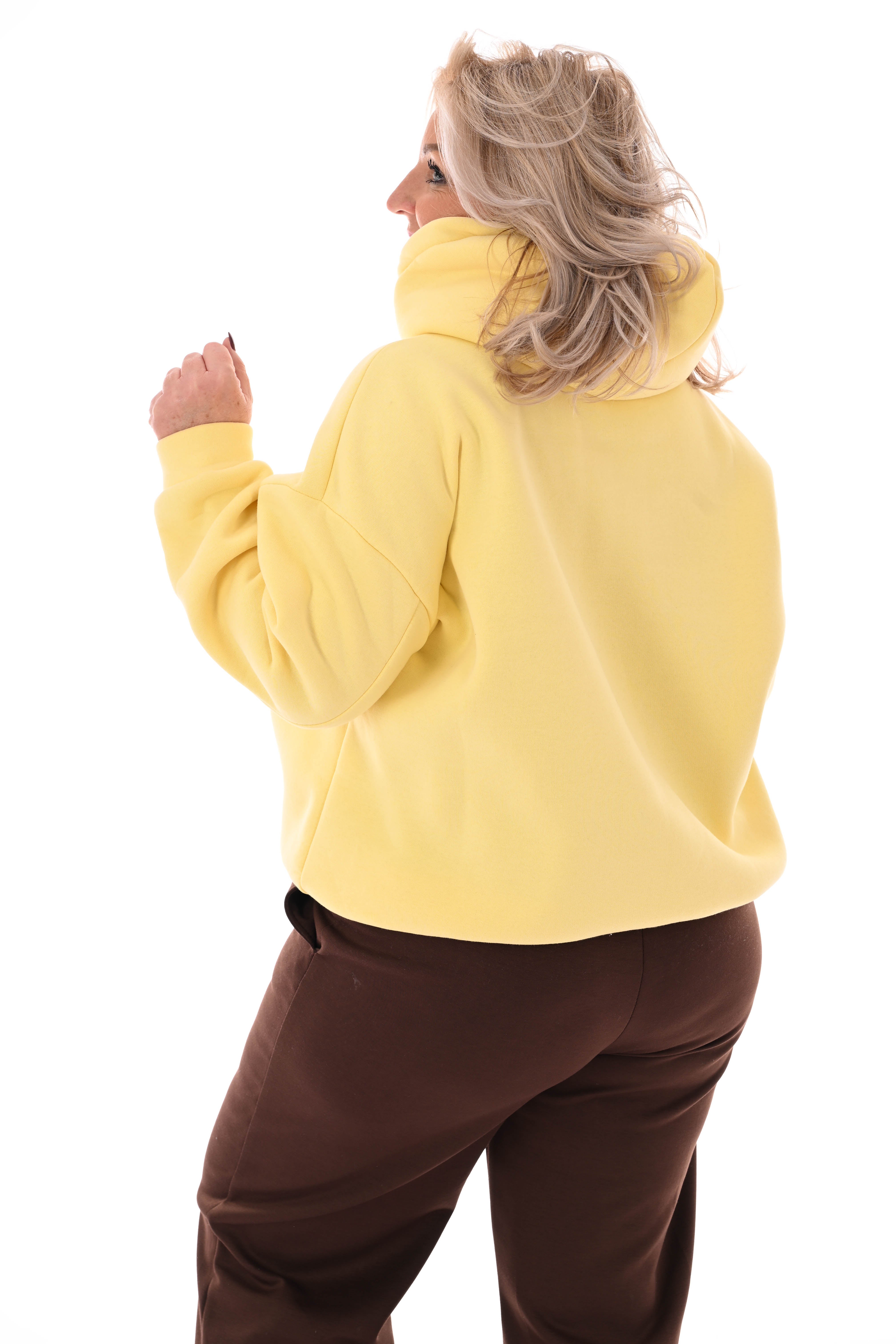 Hoodie studio club botergeel