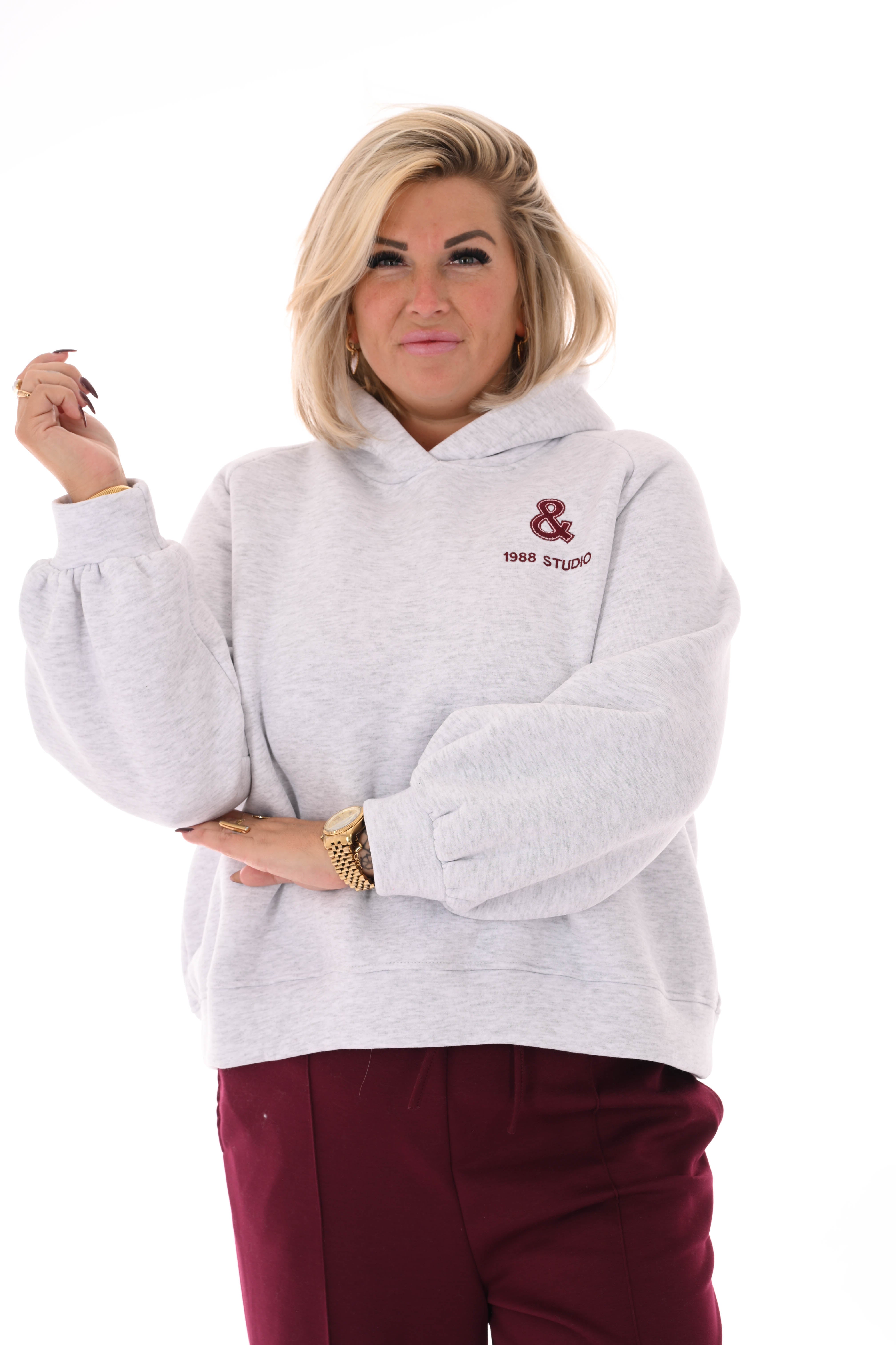 Hoodie Brooklyn & NYC lichtgrijs