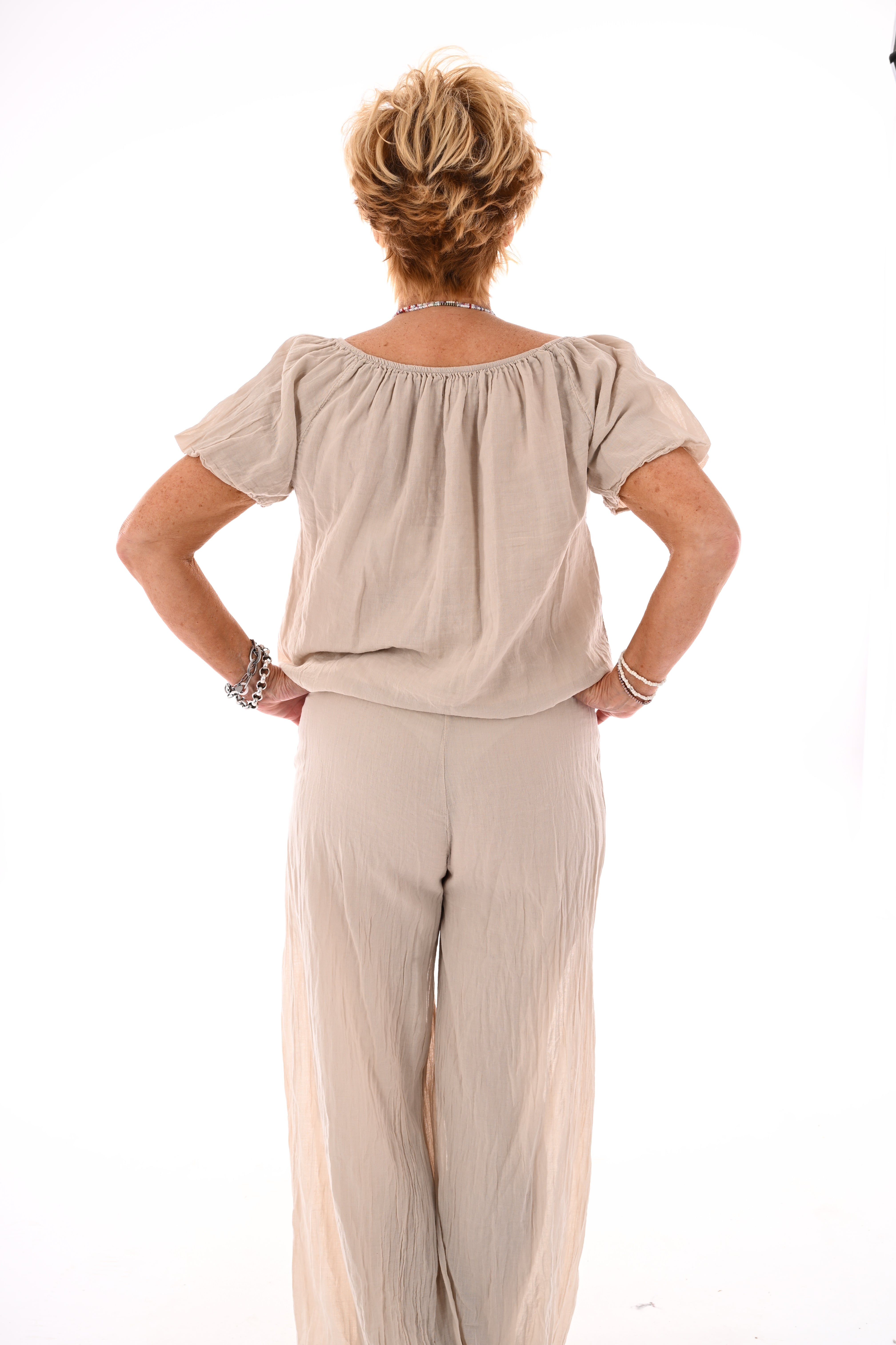 Tweedelig set ballon fit beige