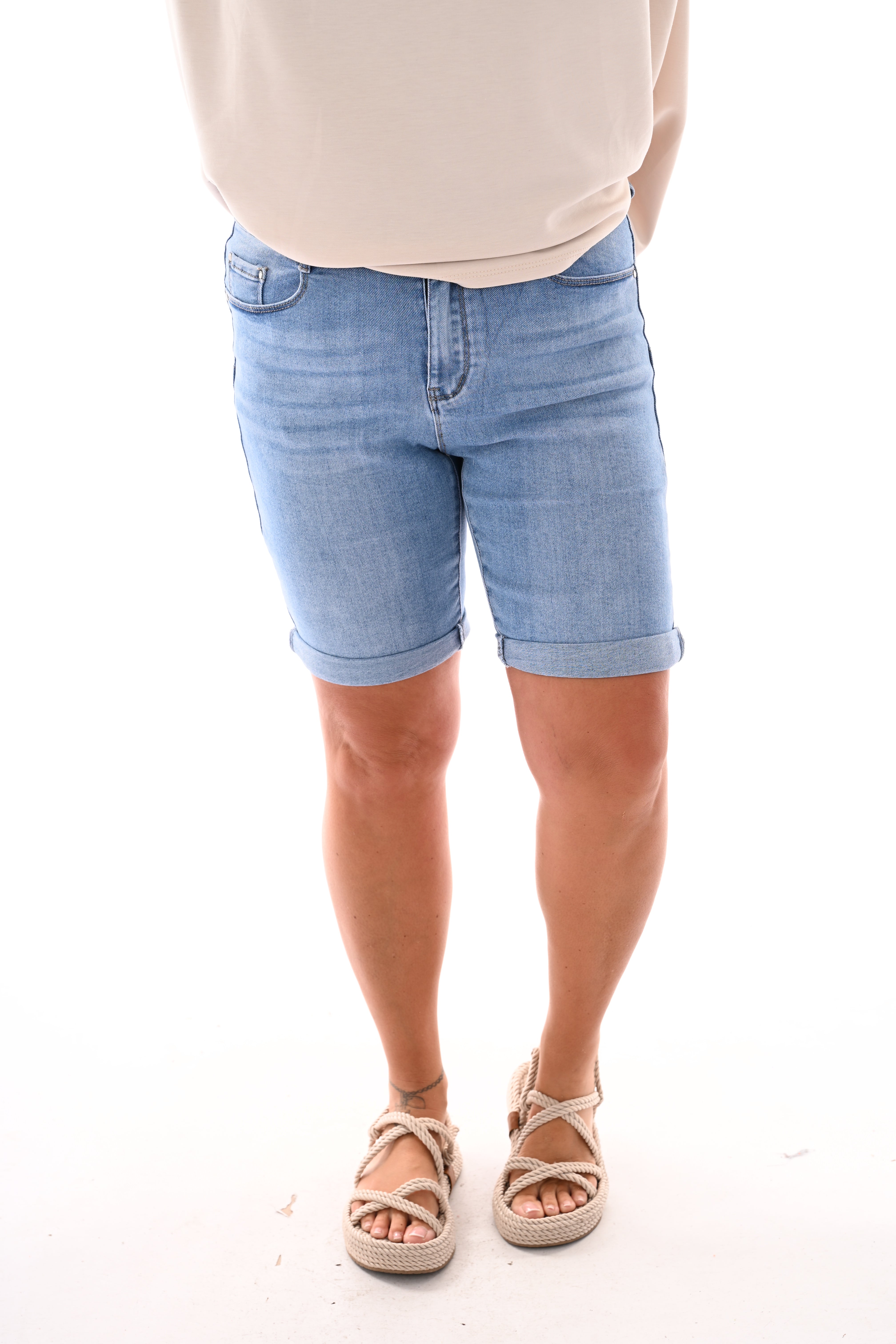 G-smack basic denim short lichtblauw