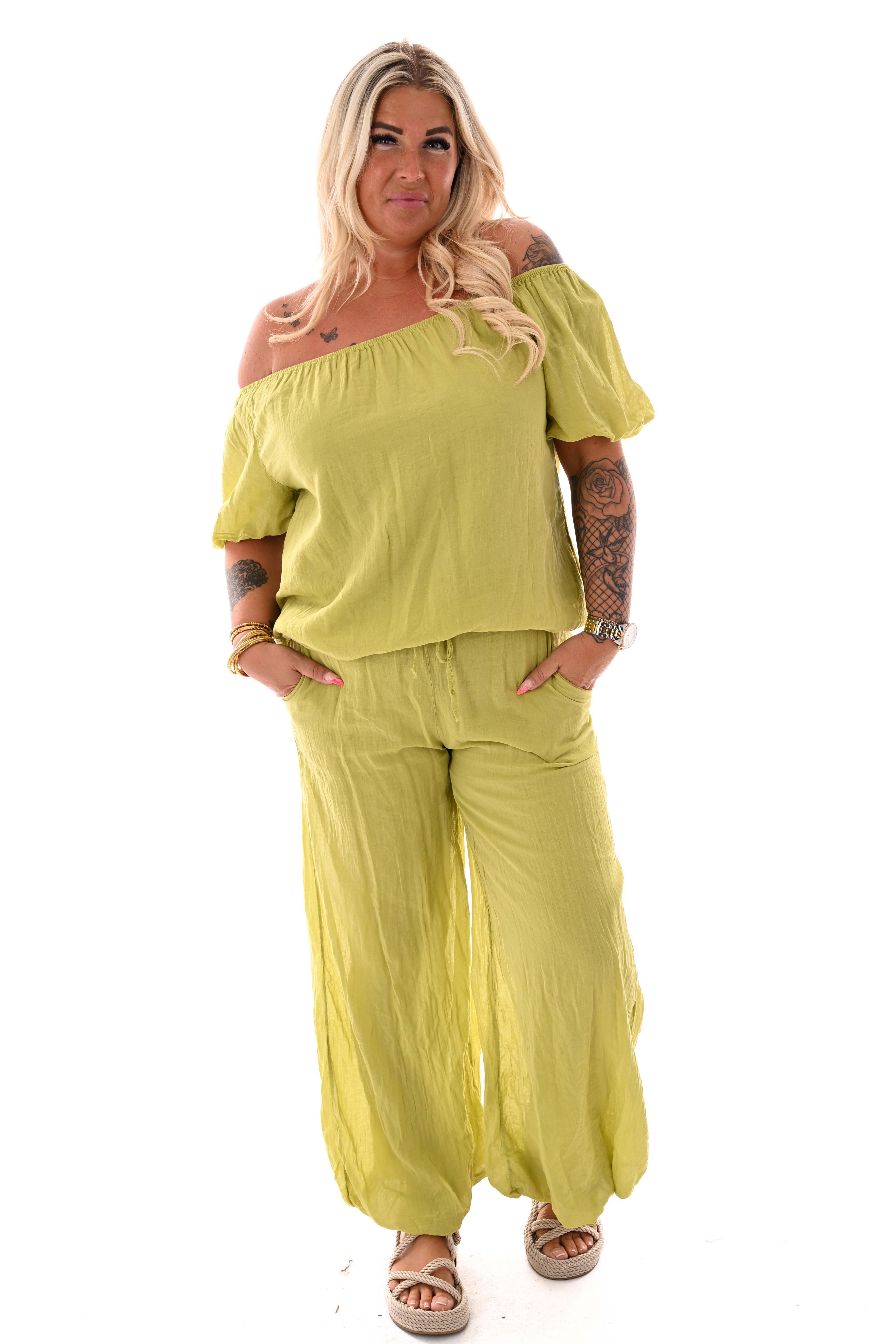 Tweedelig set ballon fit lime