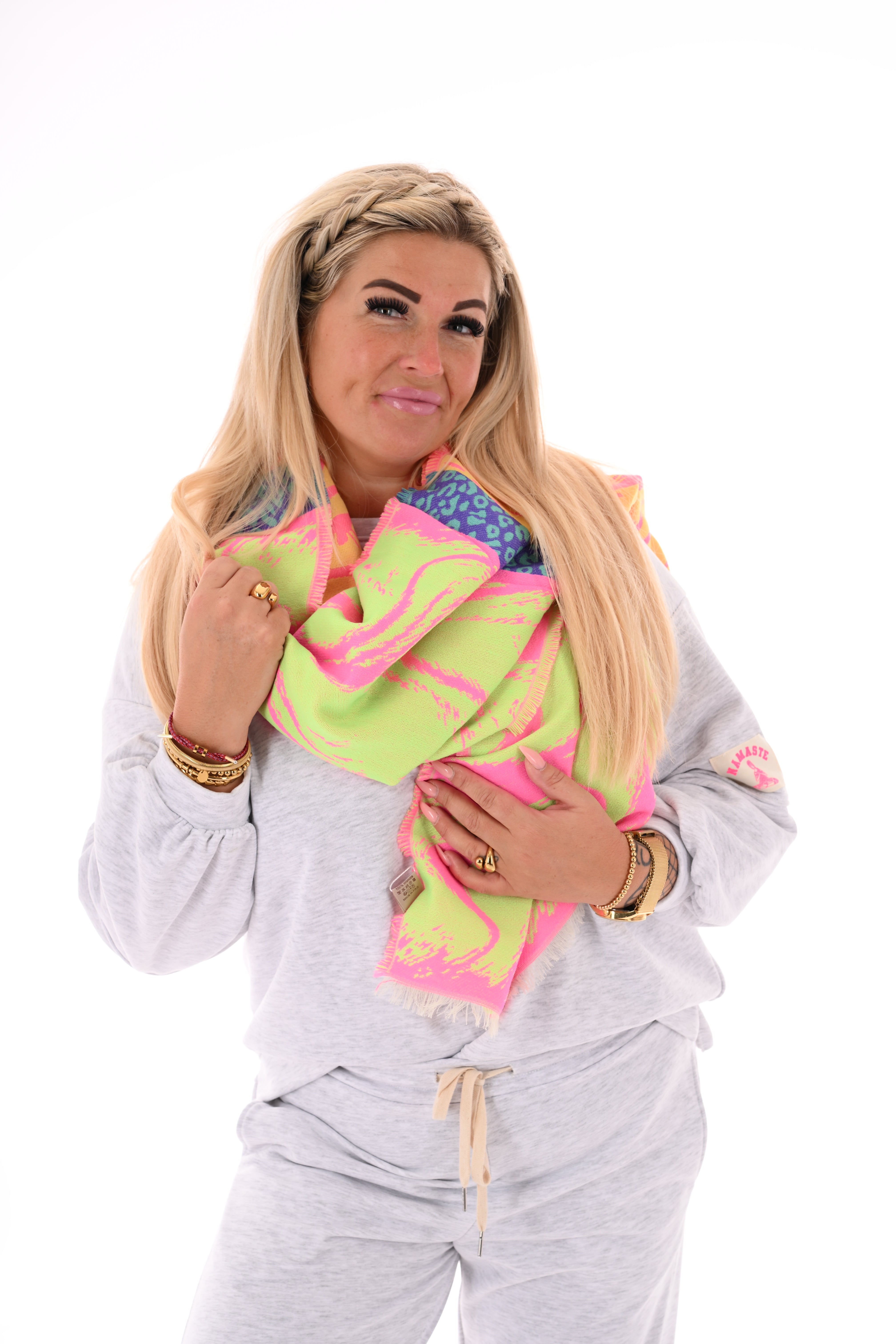 Sjaal abstract groen