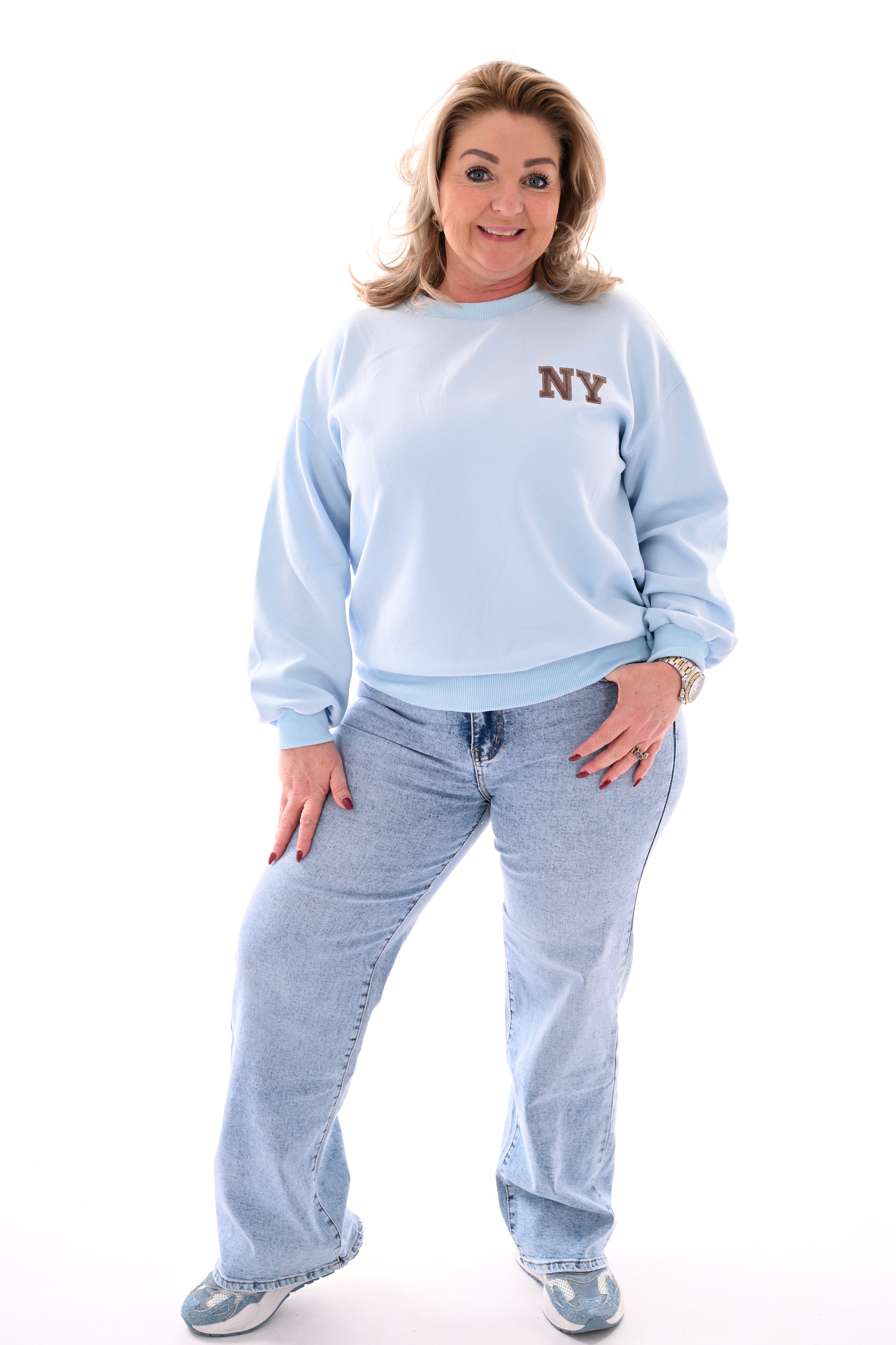Sweater New York Soho lichtblauw