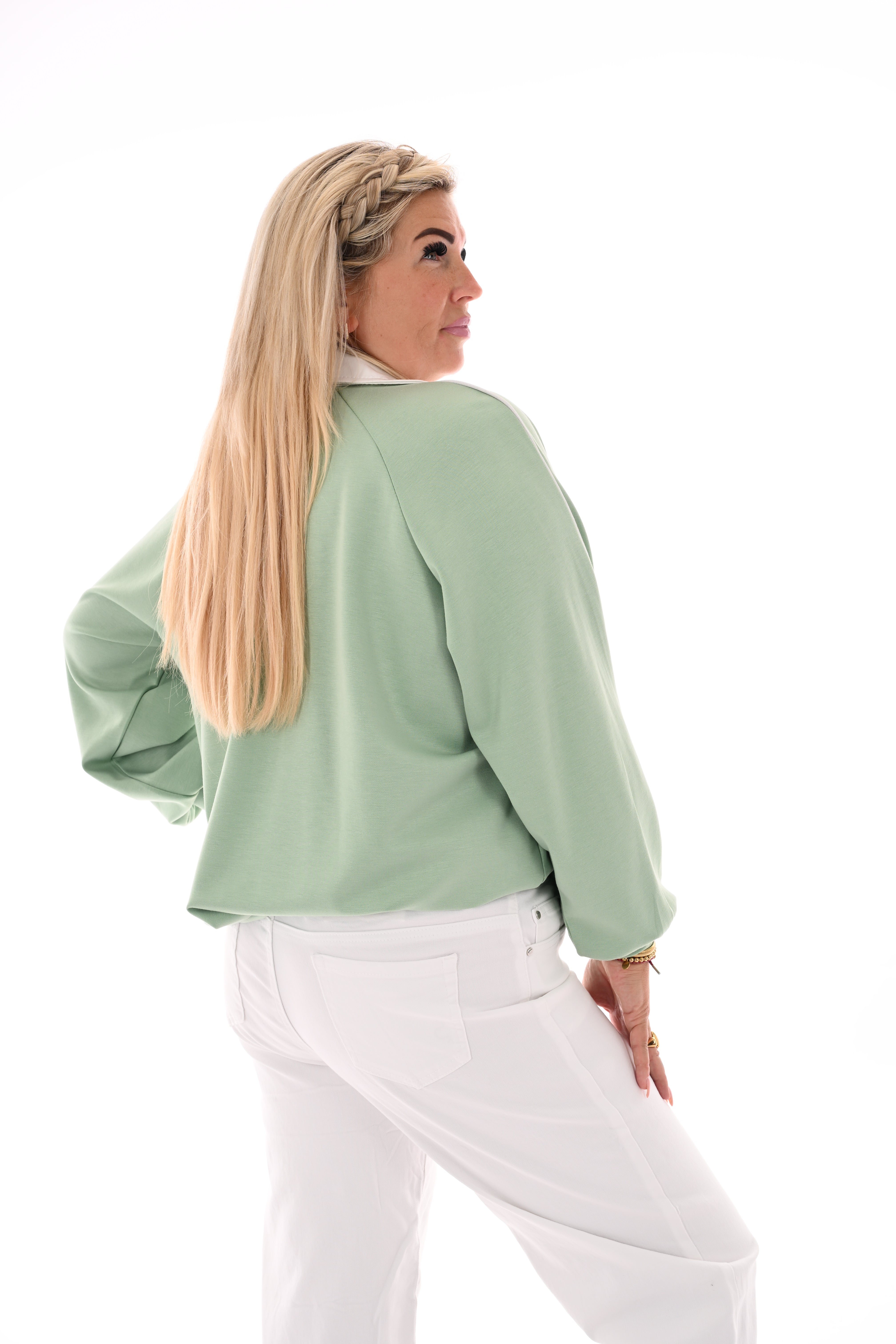 Sweater met kraag lichtgroen