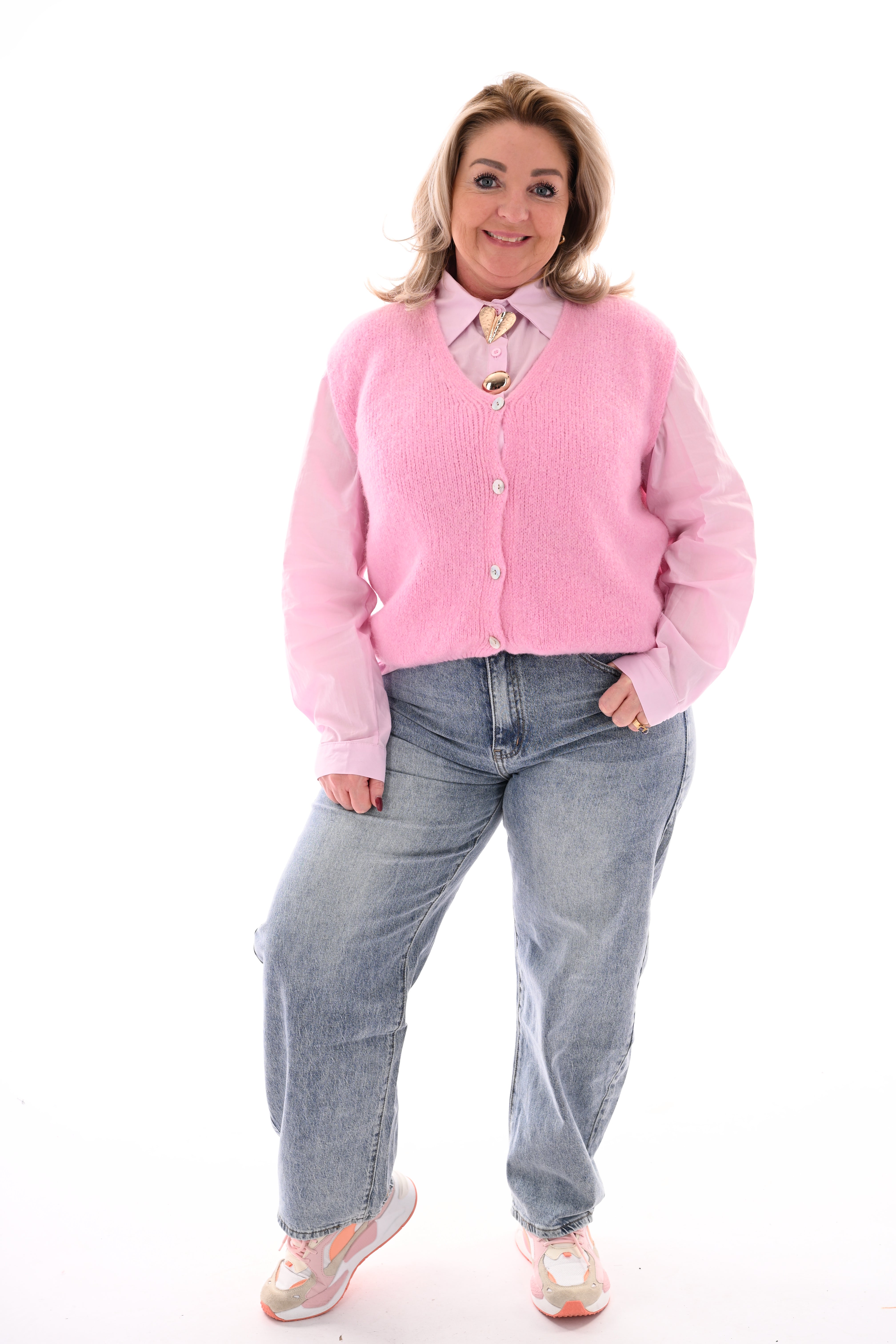 Blouse uni lichtroze