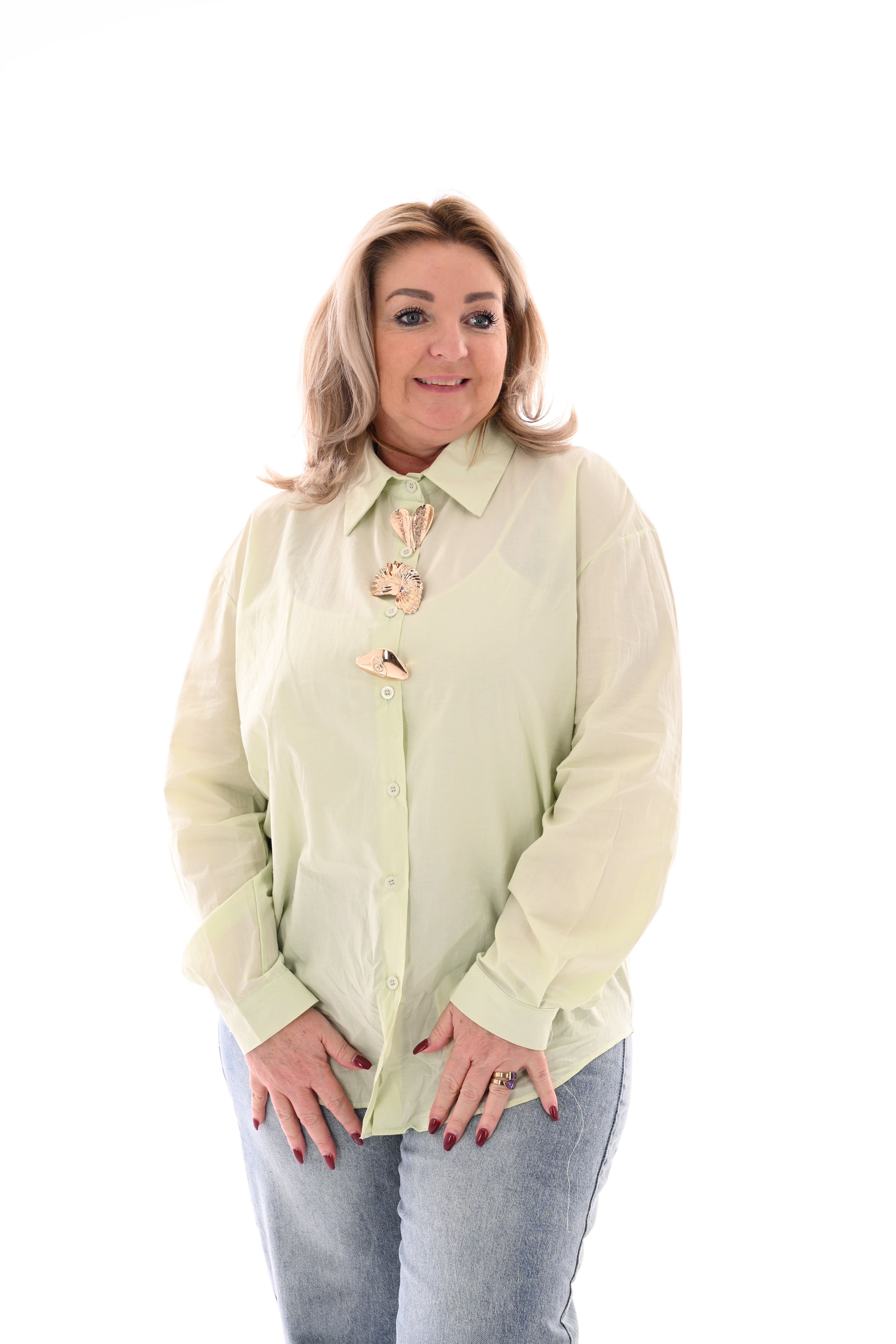Blouse uni lichtgroen