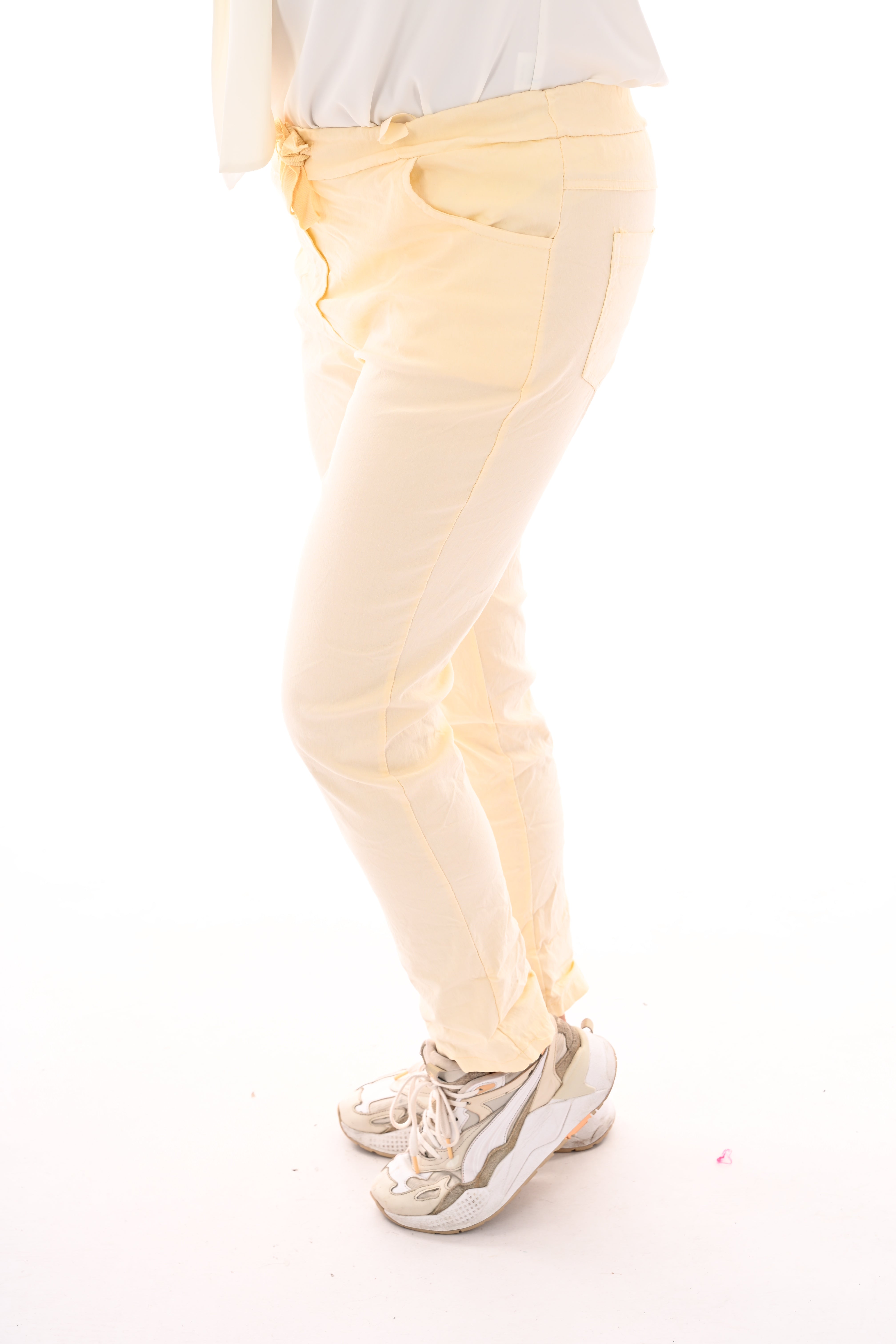 Stretchbroek uni vanilla