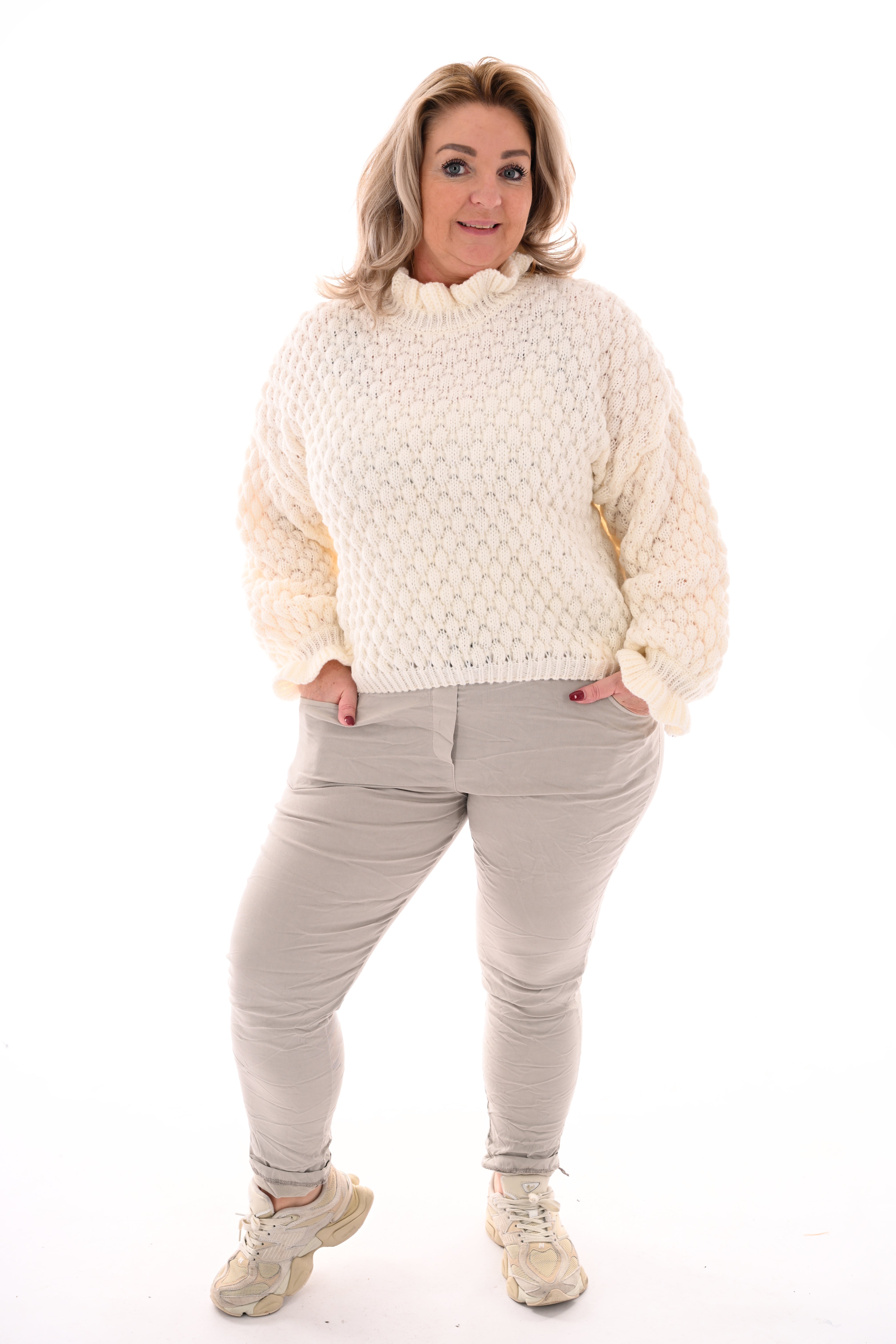 Stretchbroek uni taupe