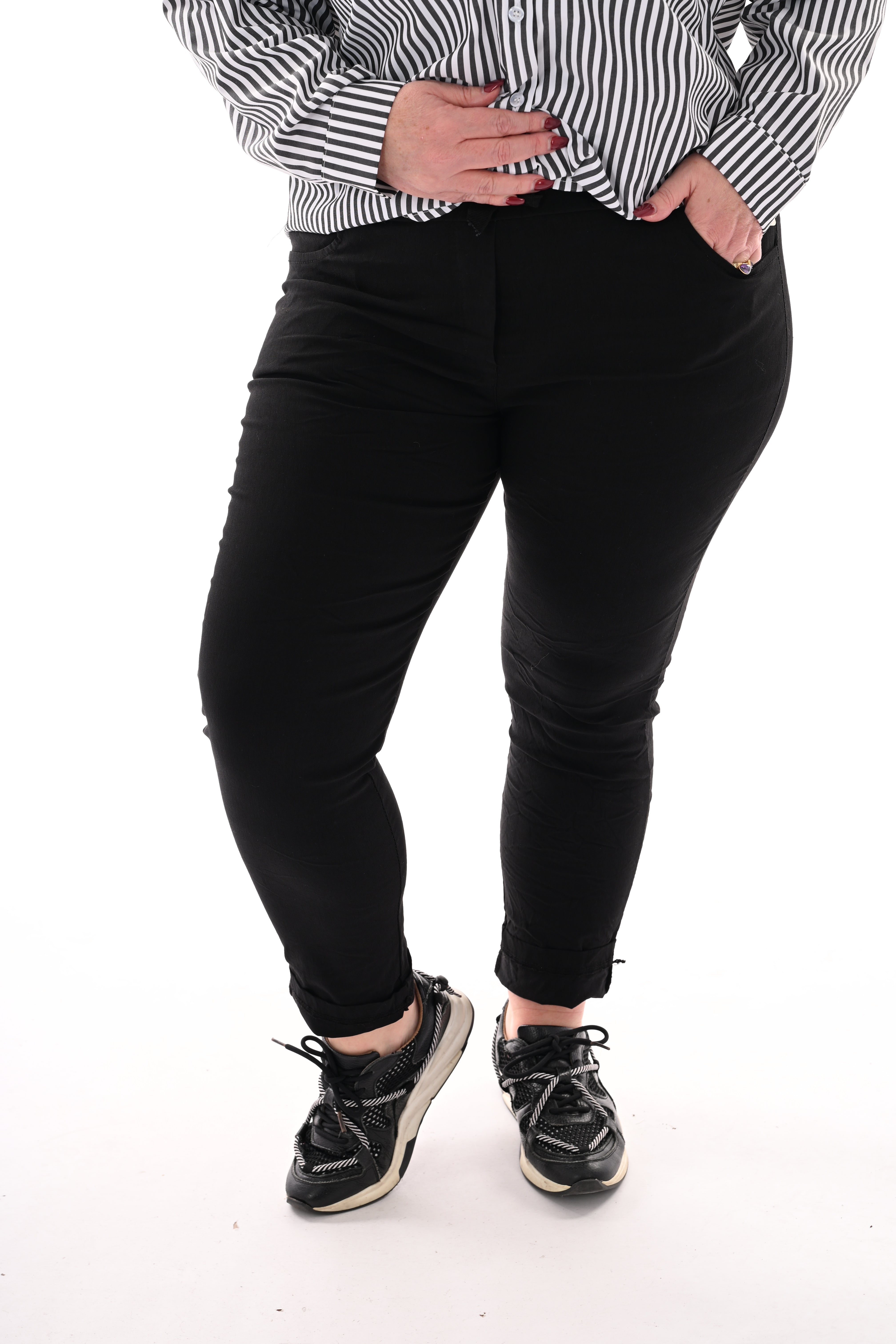 Stretchbroek uni zwart