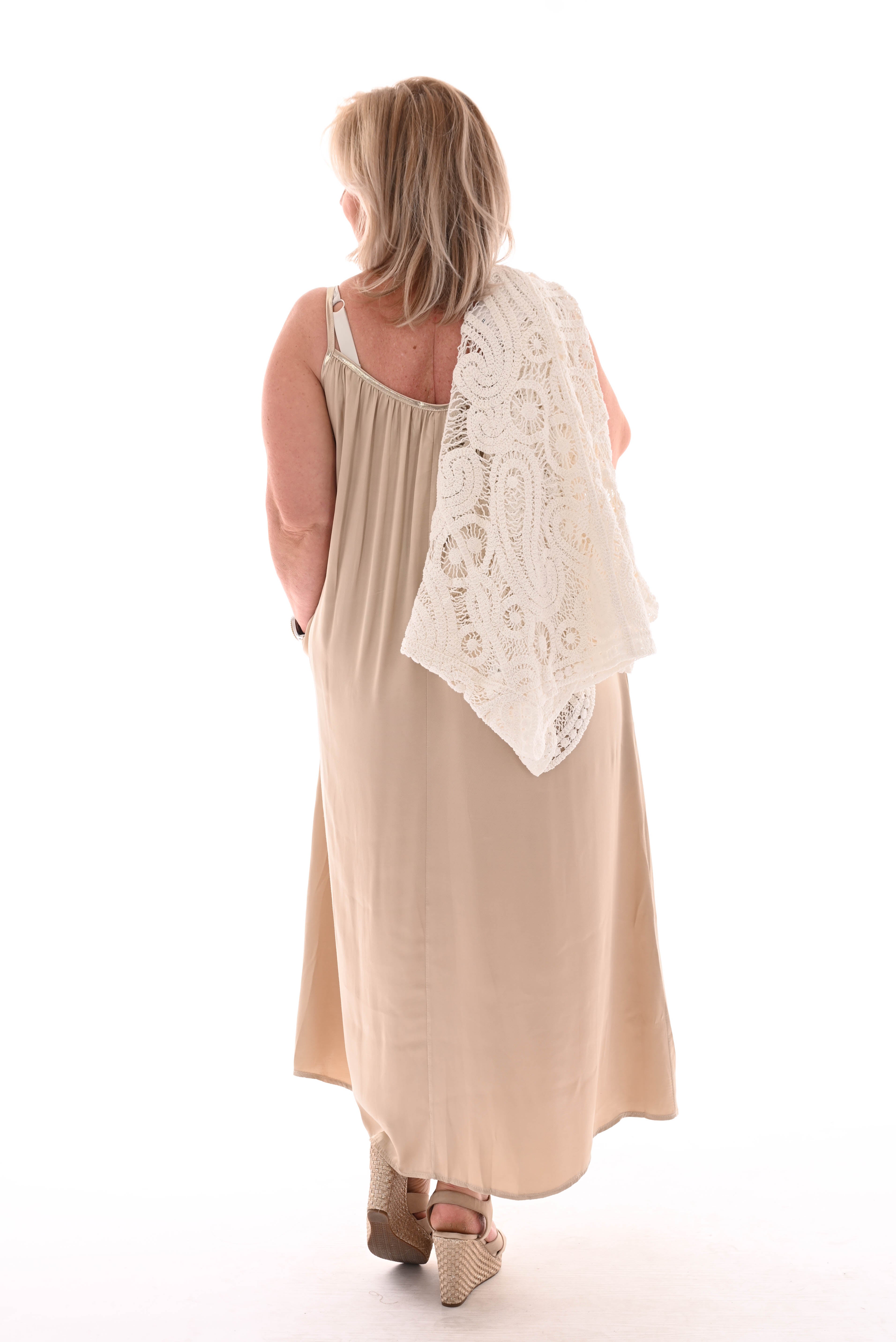 Silky jurk kort spaghetti bandjes
