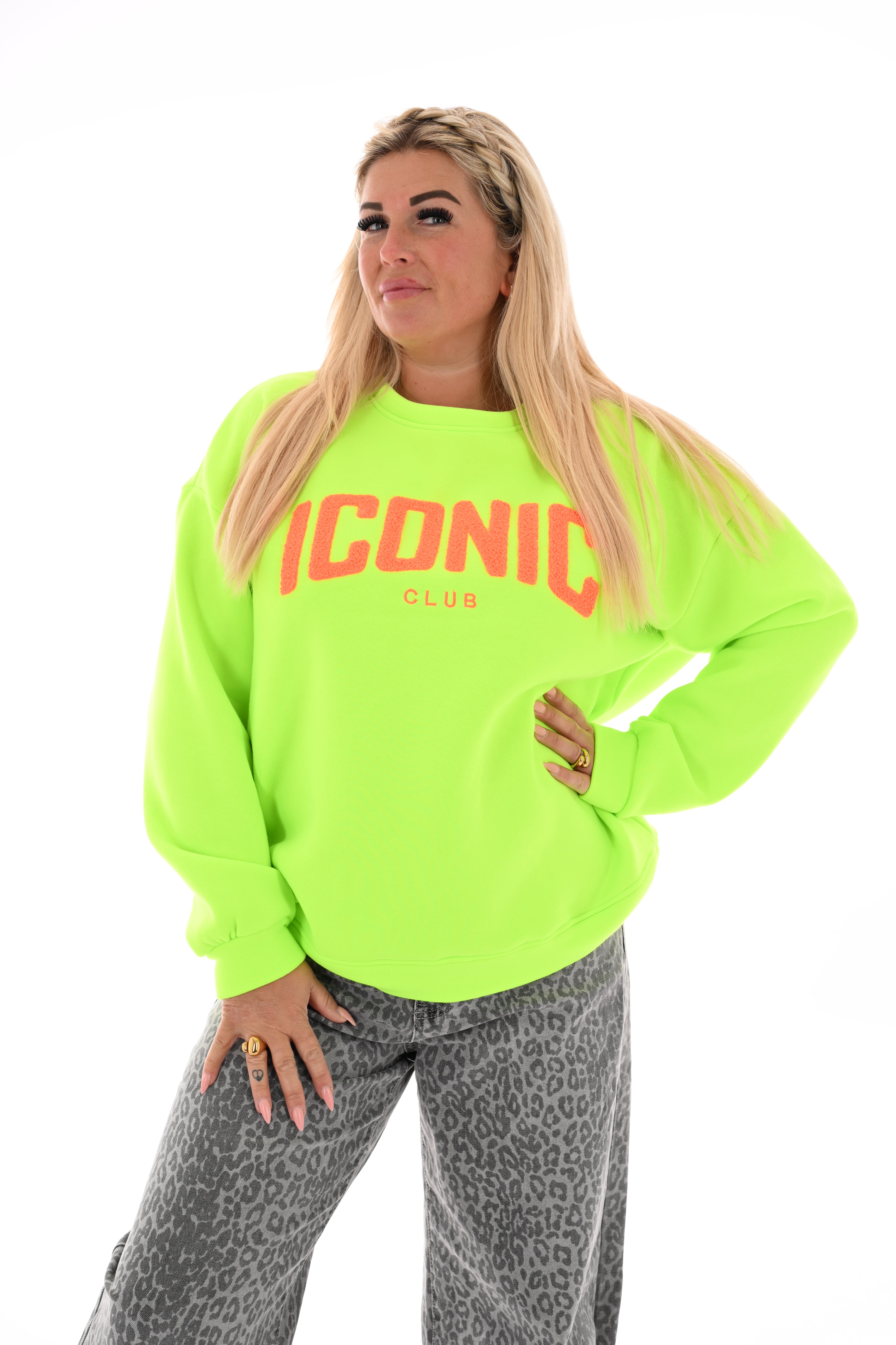 Sweater Iconic neongroen