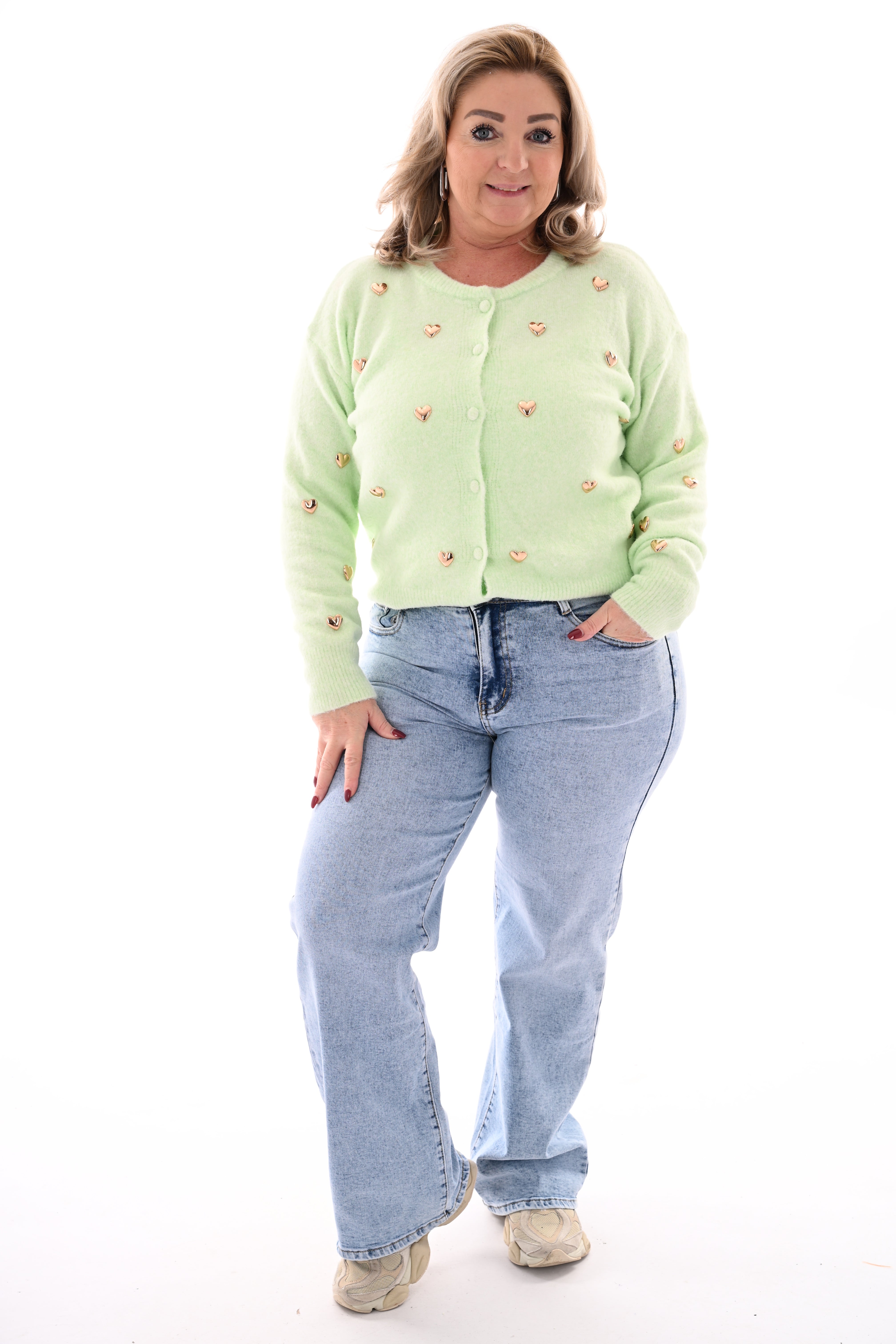 Vest hartjes lichtgroen