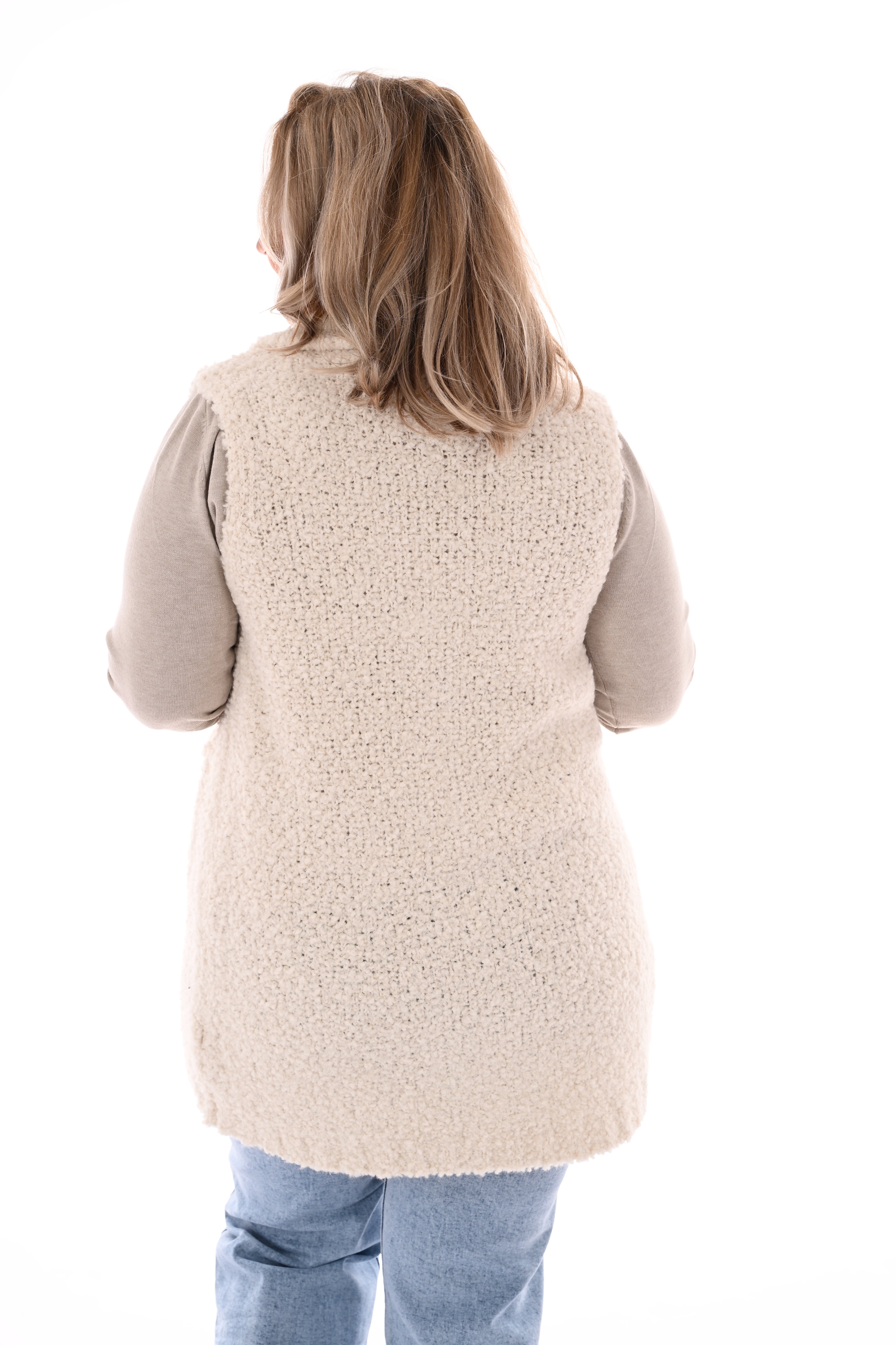 Gilet boucle roomwit