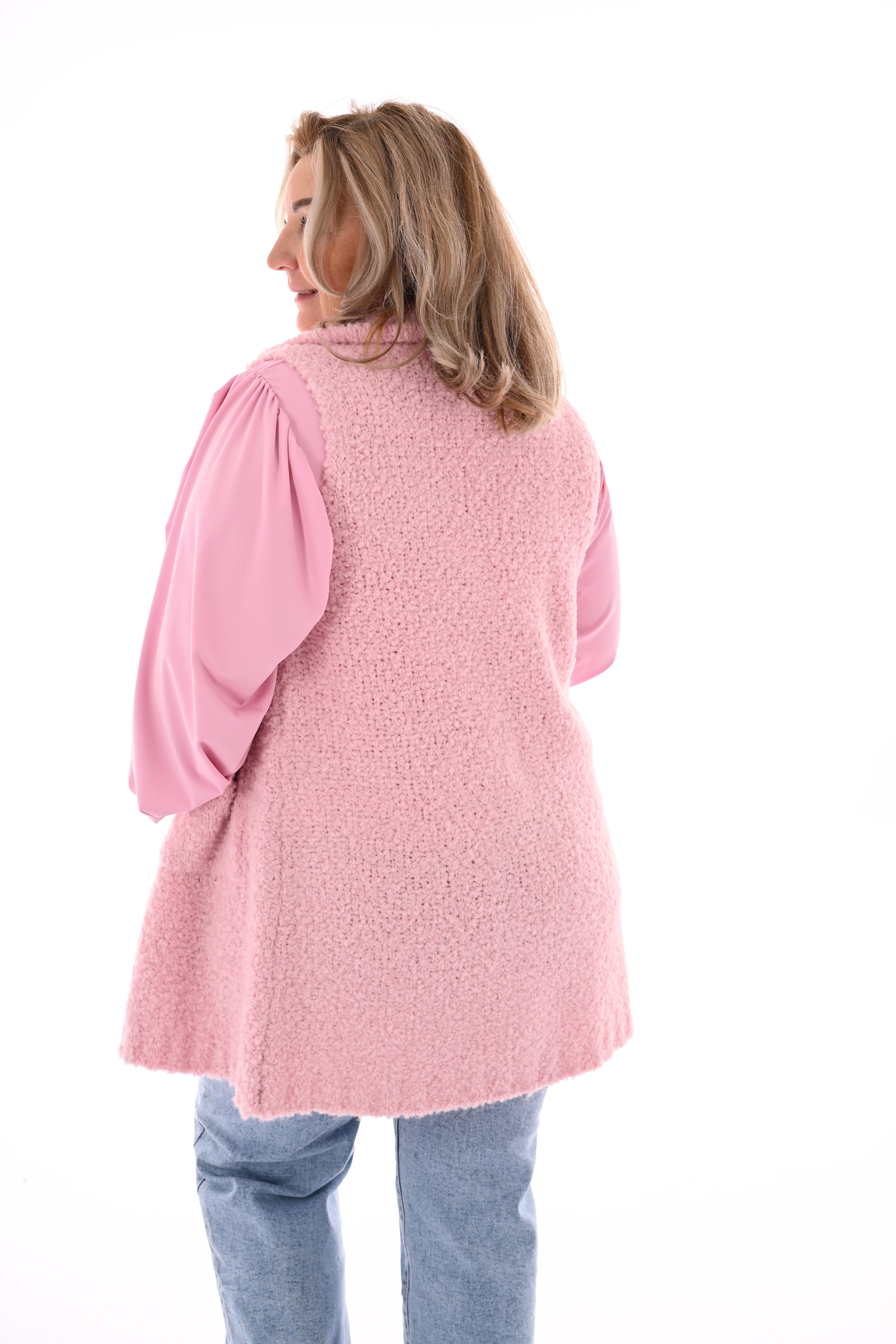 Gilet boucle lichtroze