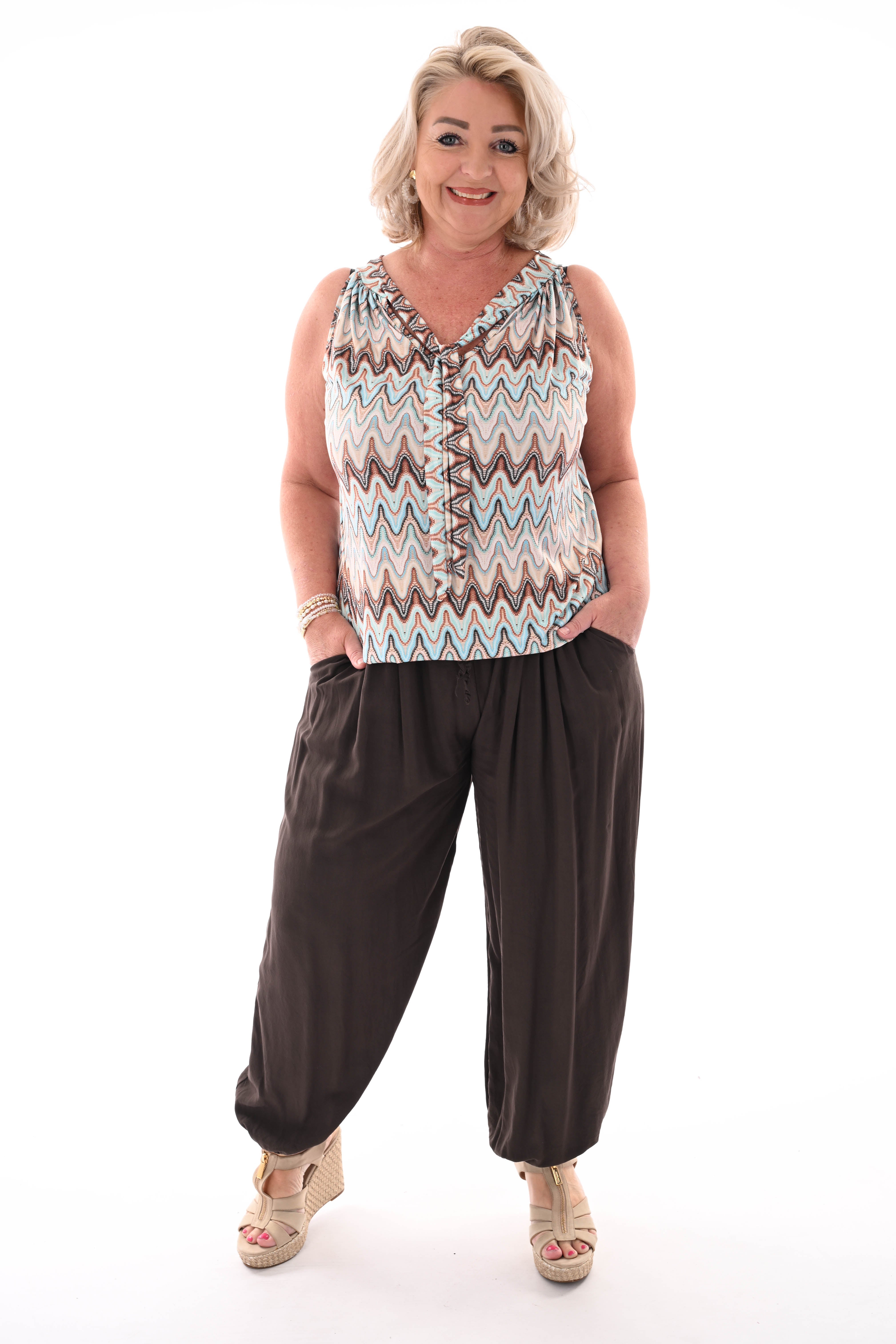 Basic ballon broek uni donkerbruin