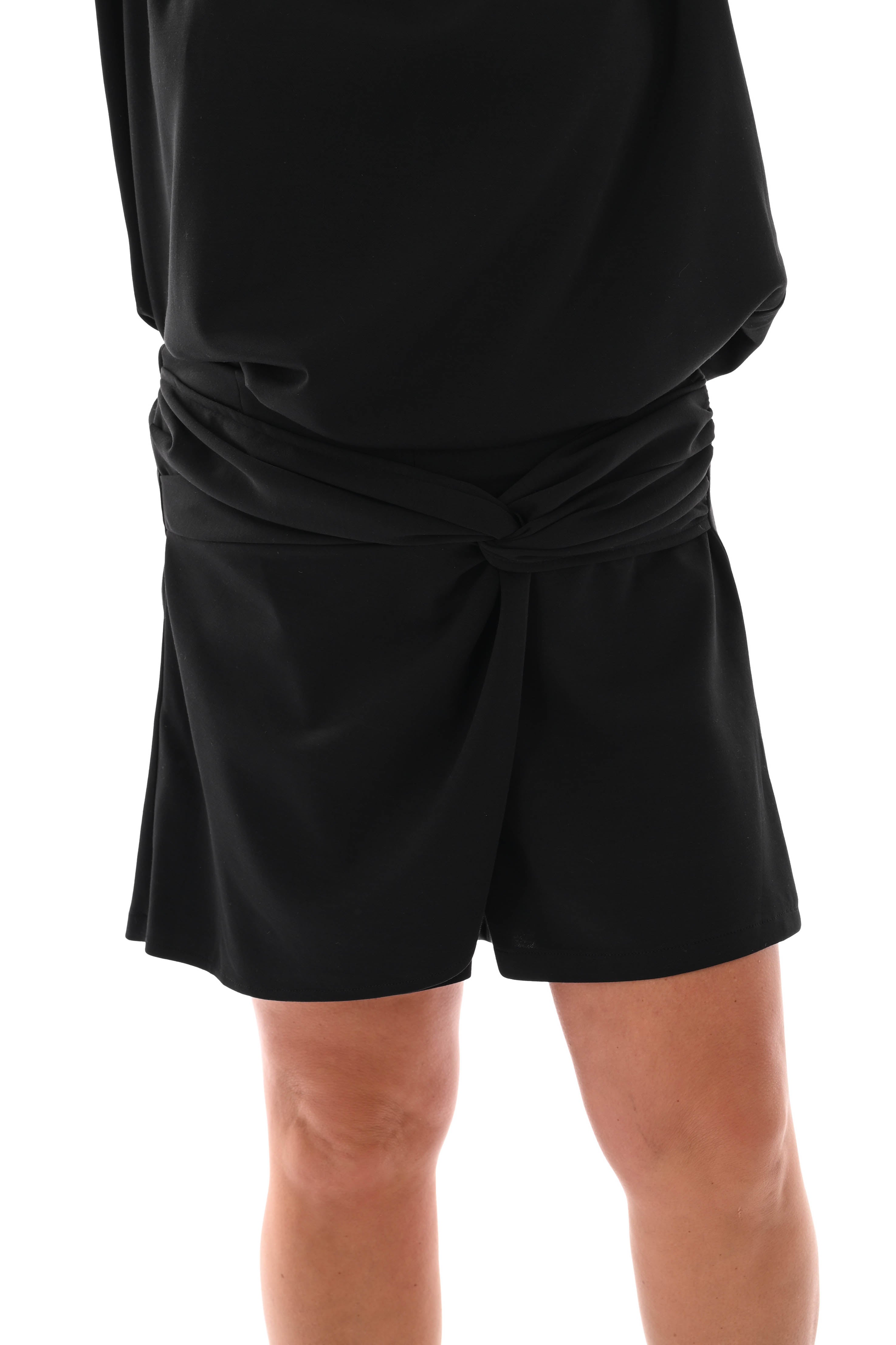 Twinset skort en korte pofmouwen uni zwart