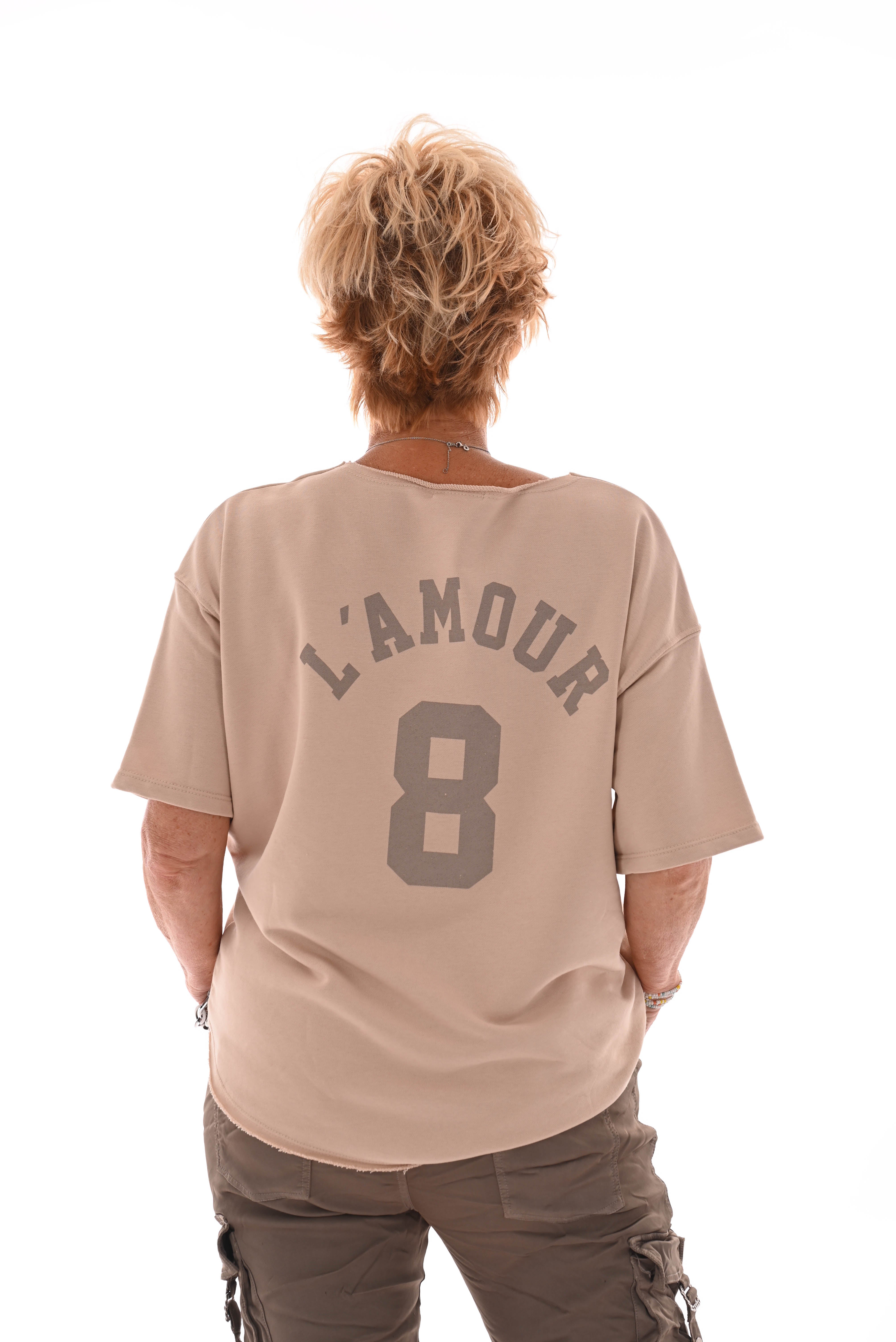 Sweater korte mouwen l'amour 8 beige