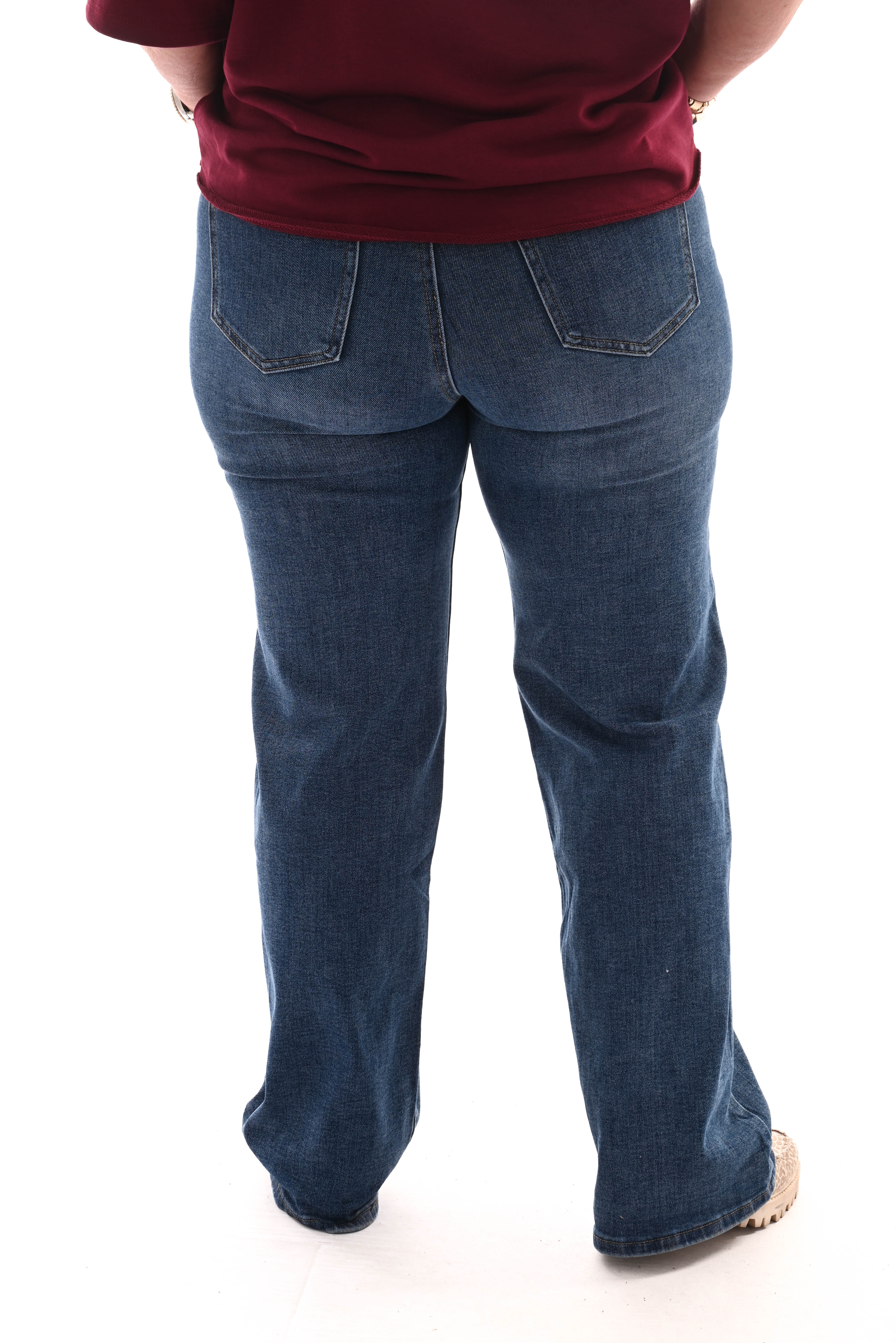 Goodies jeans wide leg middenblauw