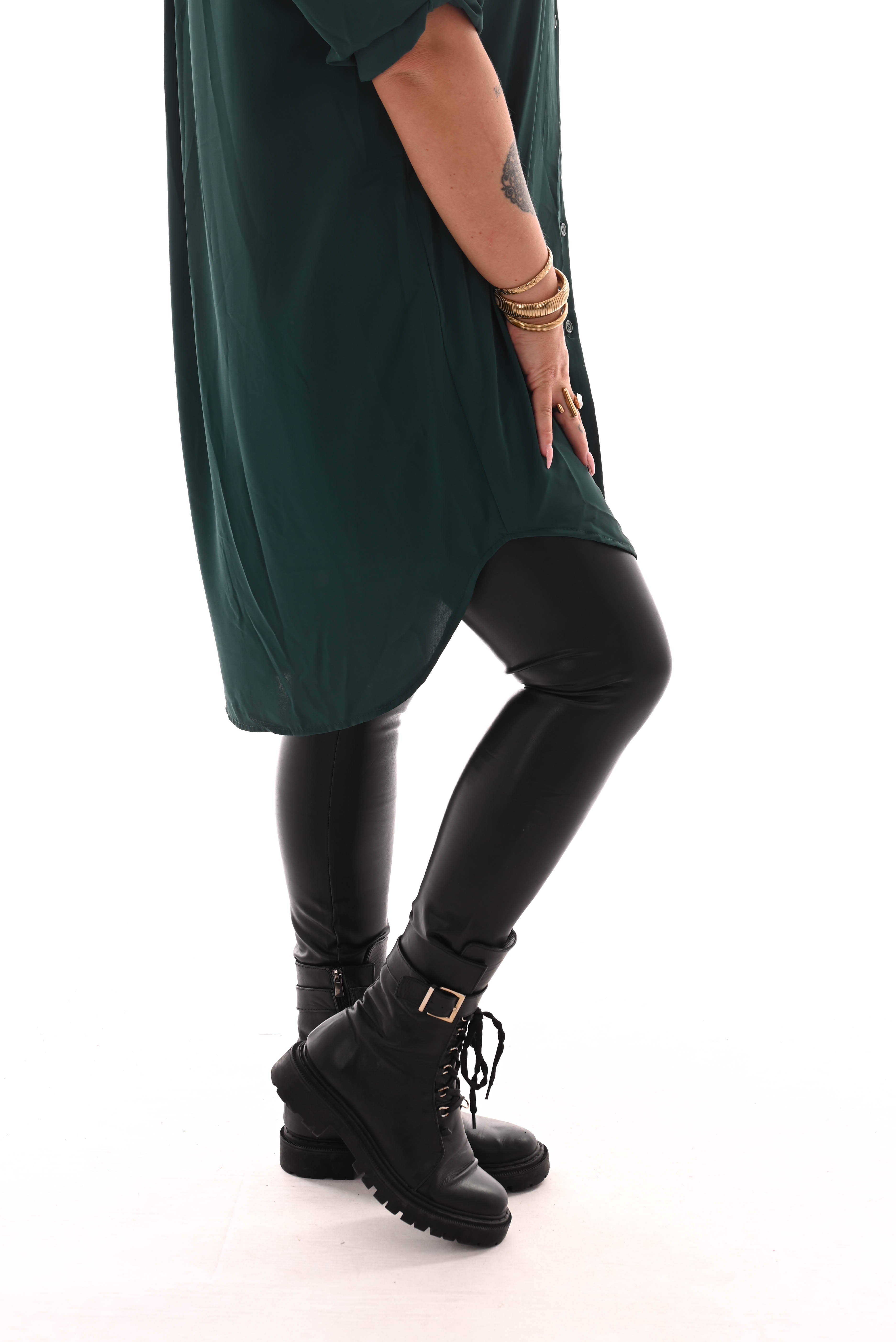 Norfy leather look legging zwart