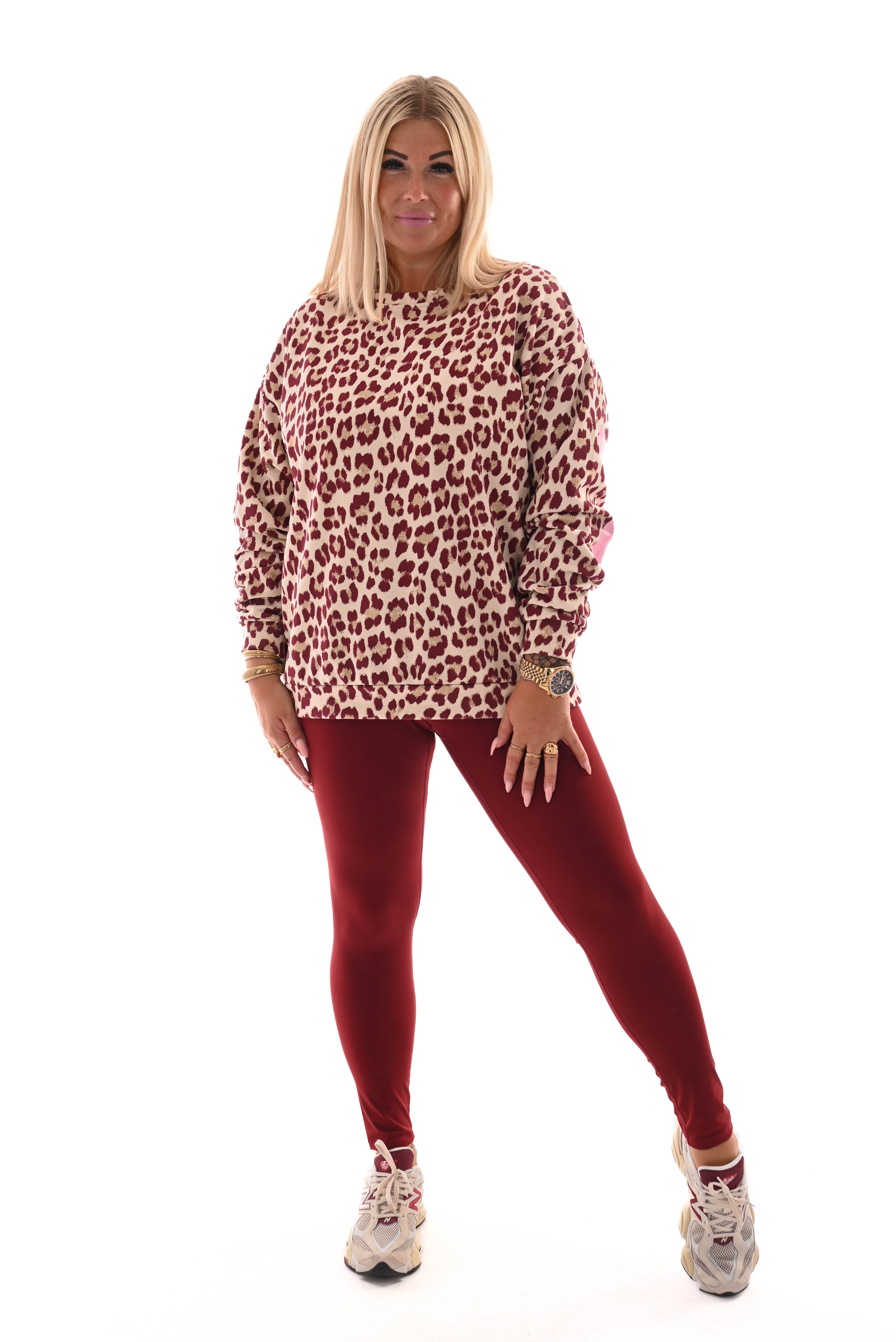 Sweater panterprint Balance bordeaux