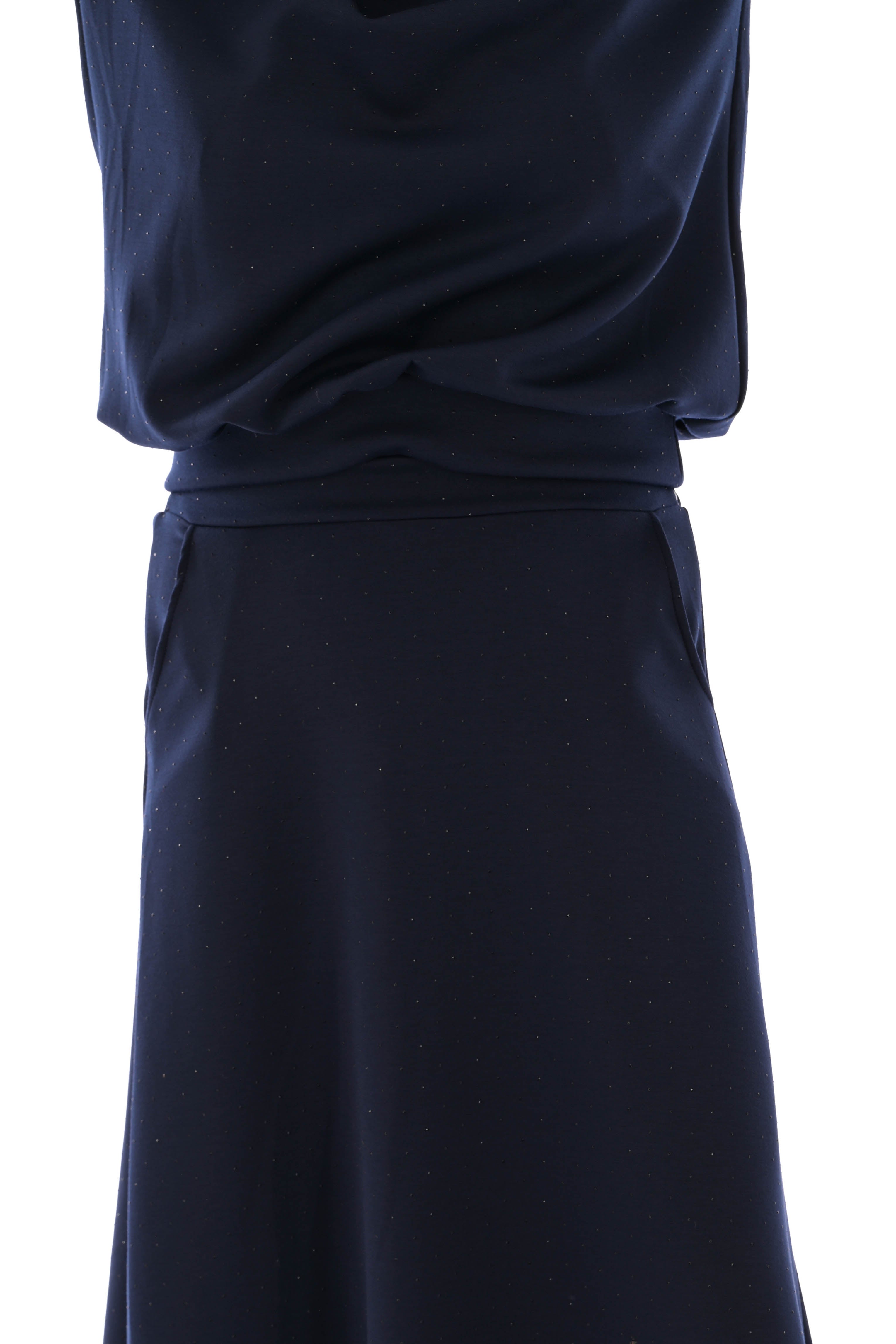 Tweedelig set sweater en rok strass marineblauw