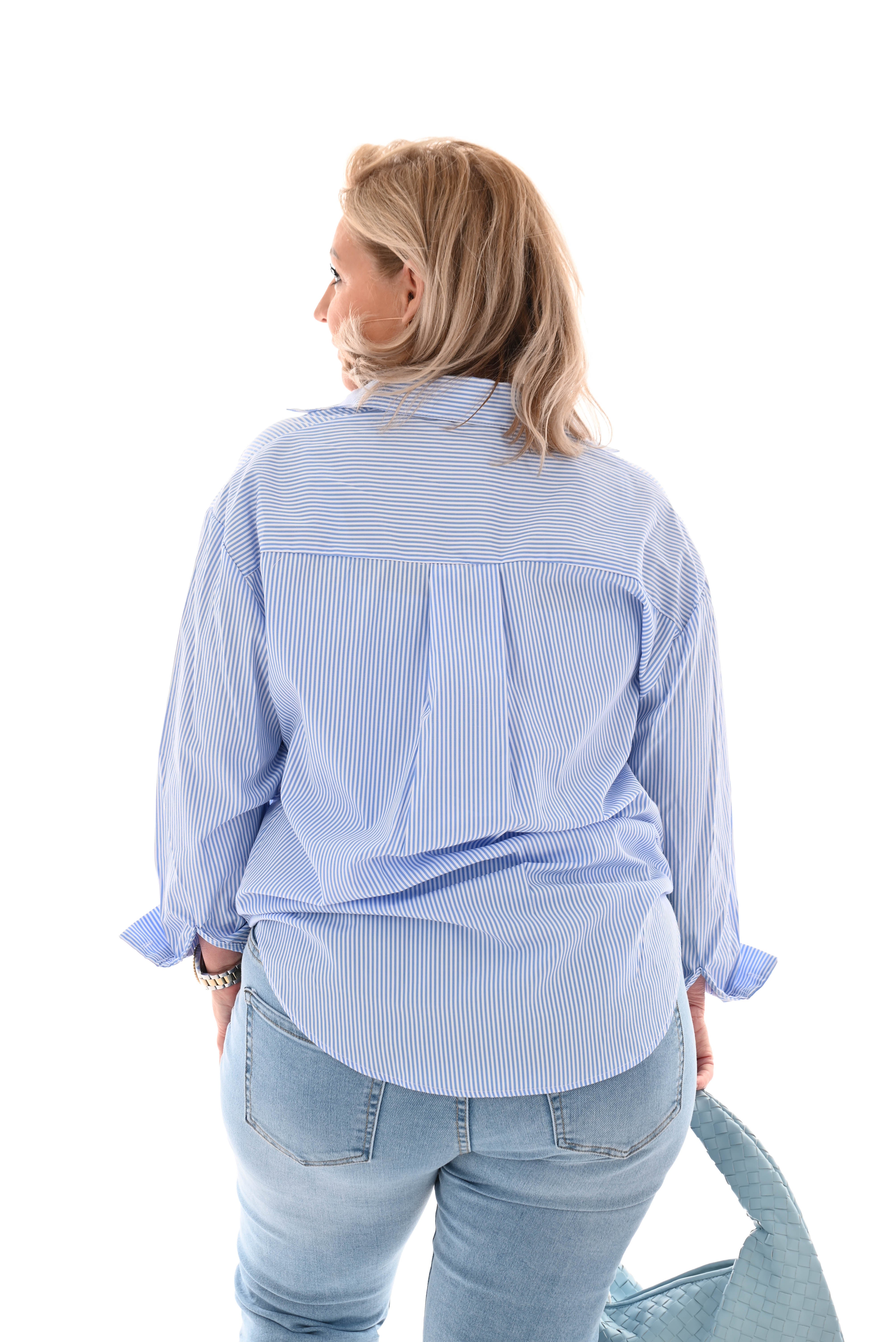 Gestreepte blouse Island blauw