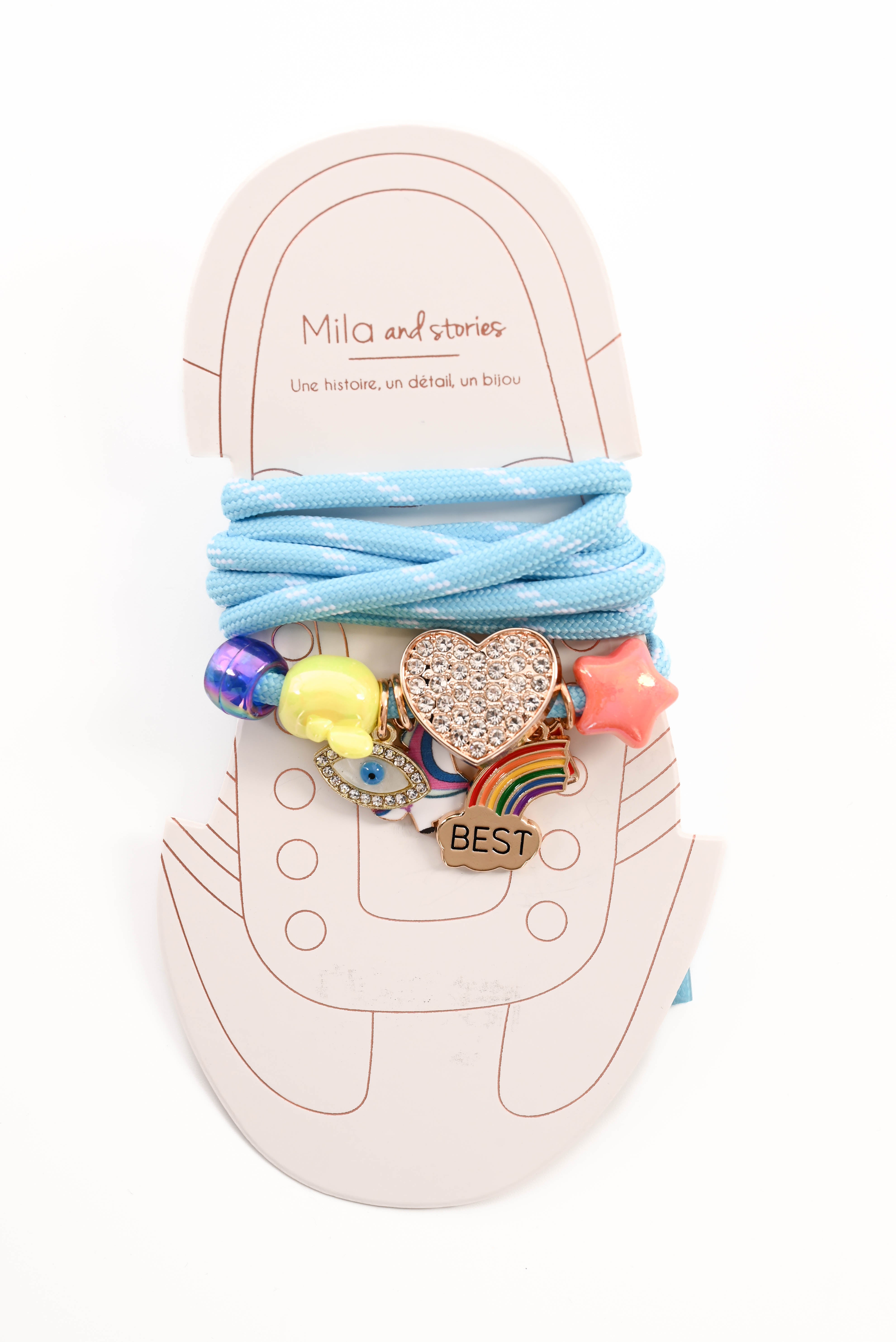 Veters met bedels blauw