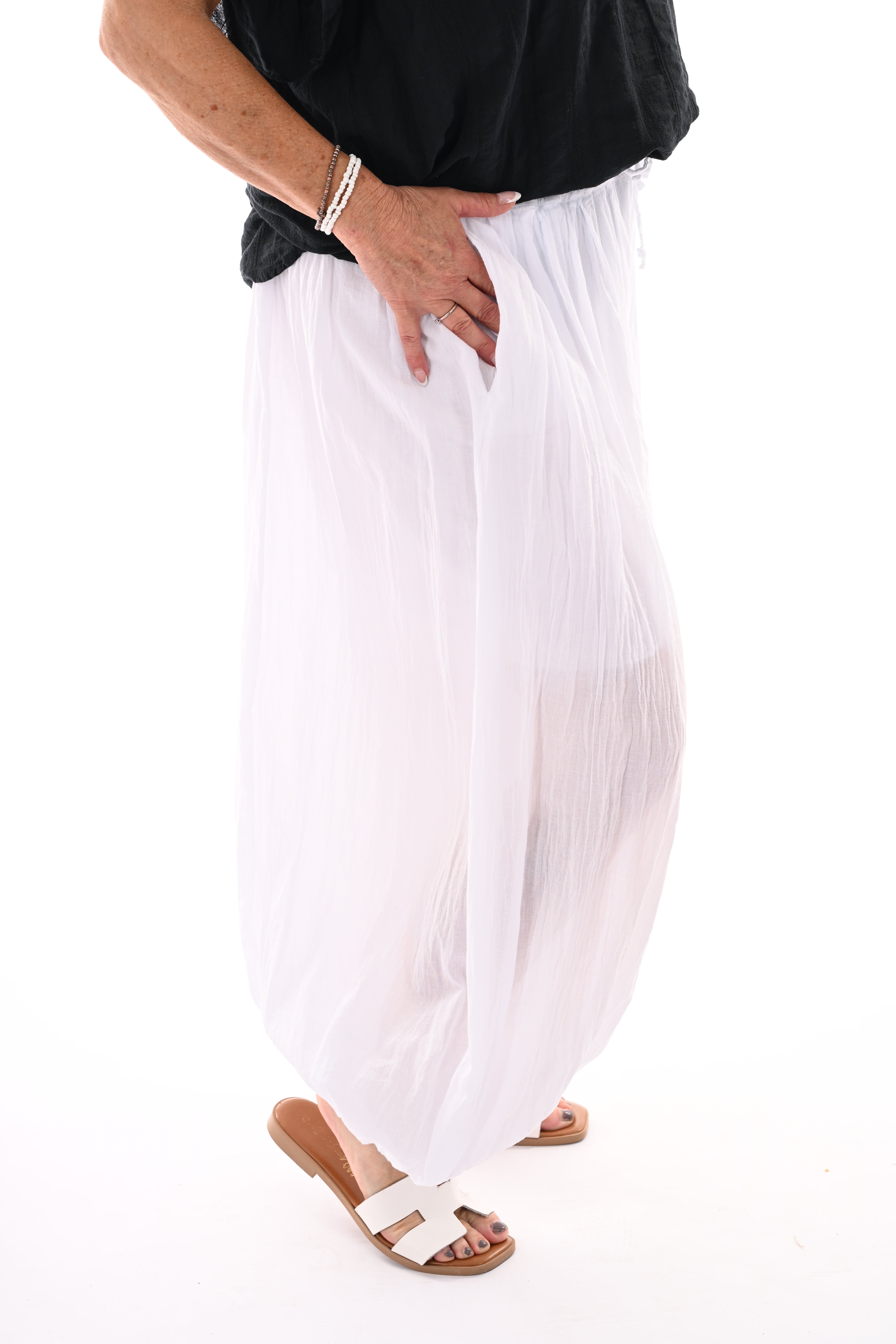 Ballon broek uni wit