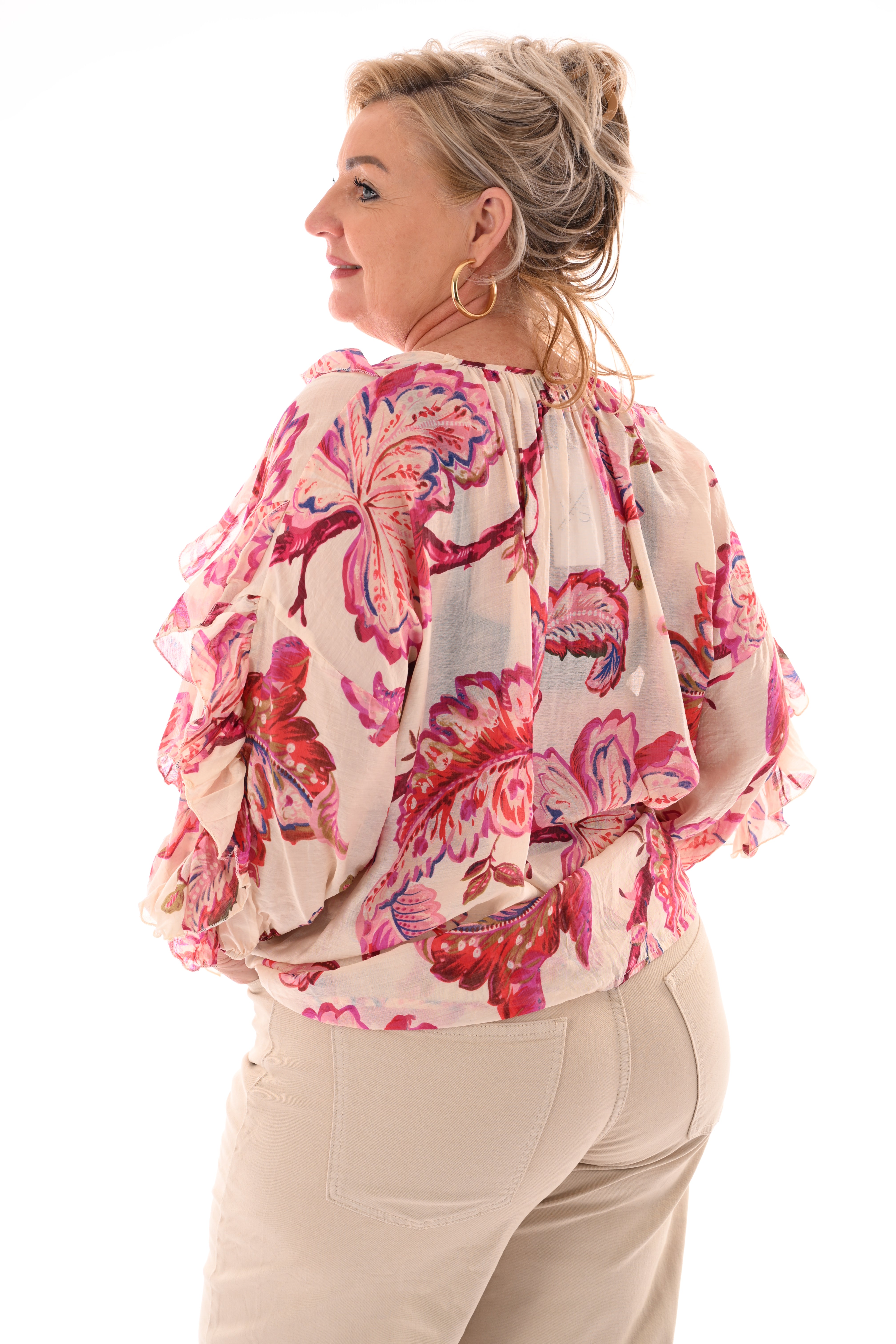 Blouse blad fuchsia