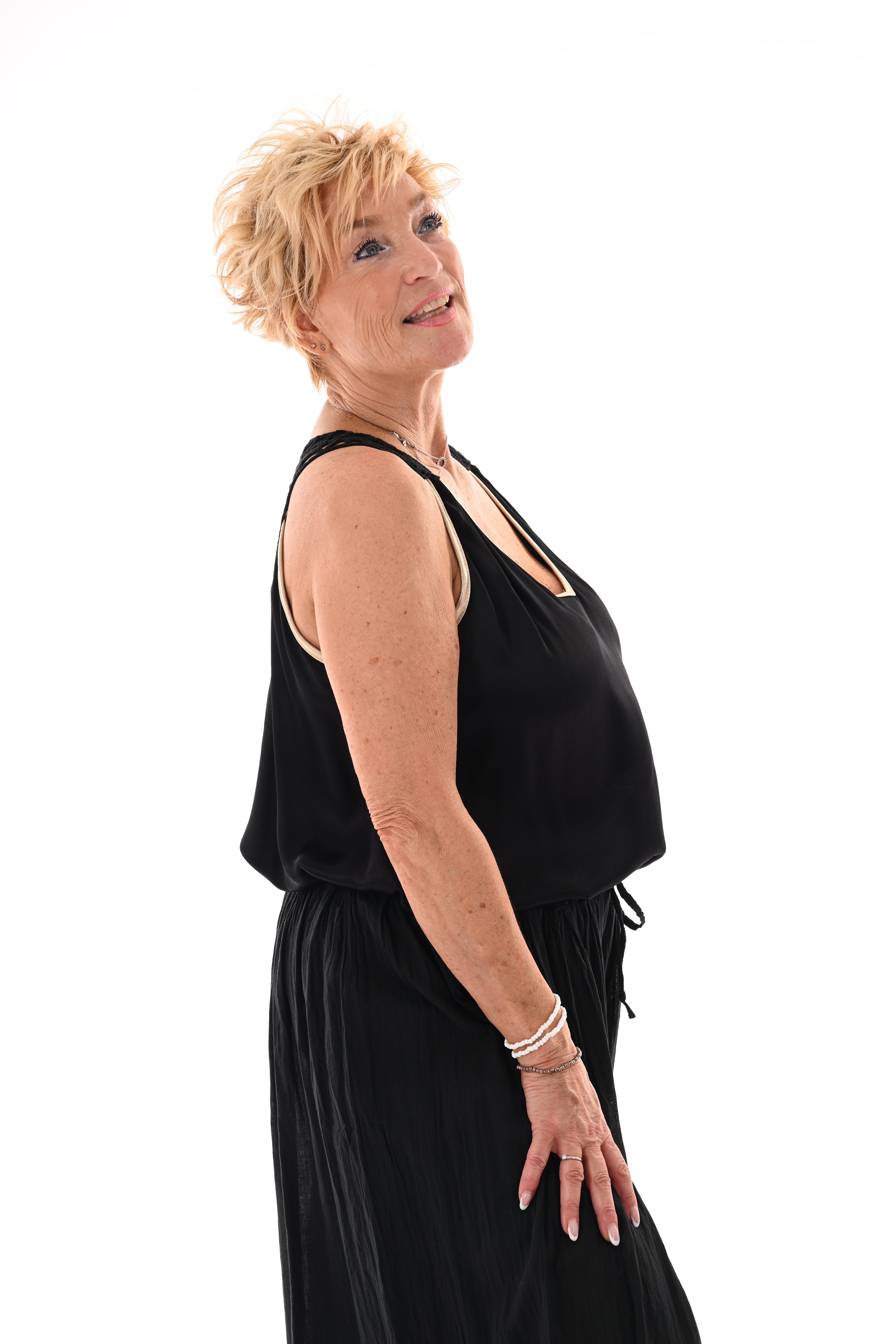 Silky top gehaakte rug zwart