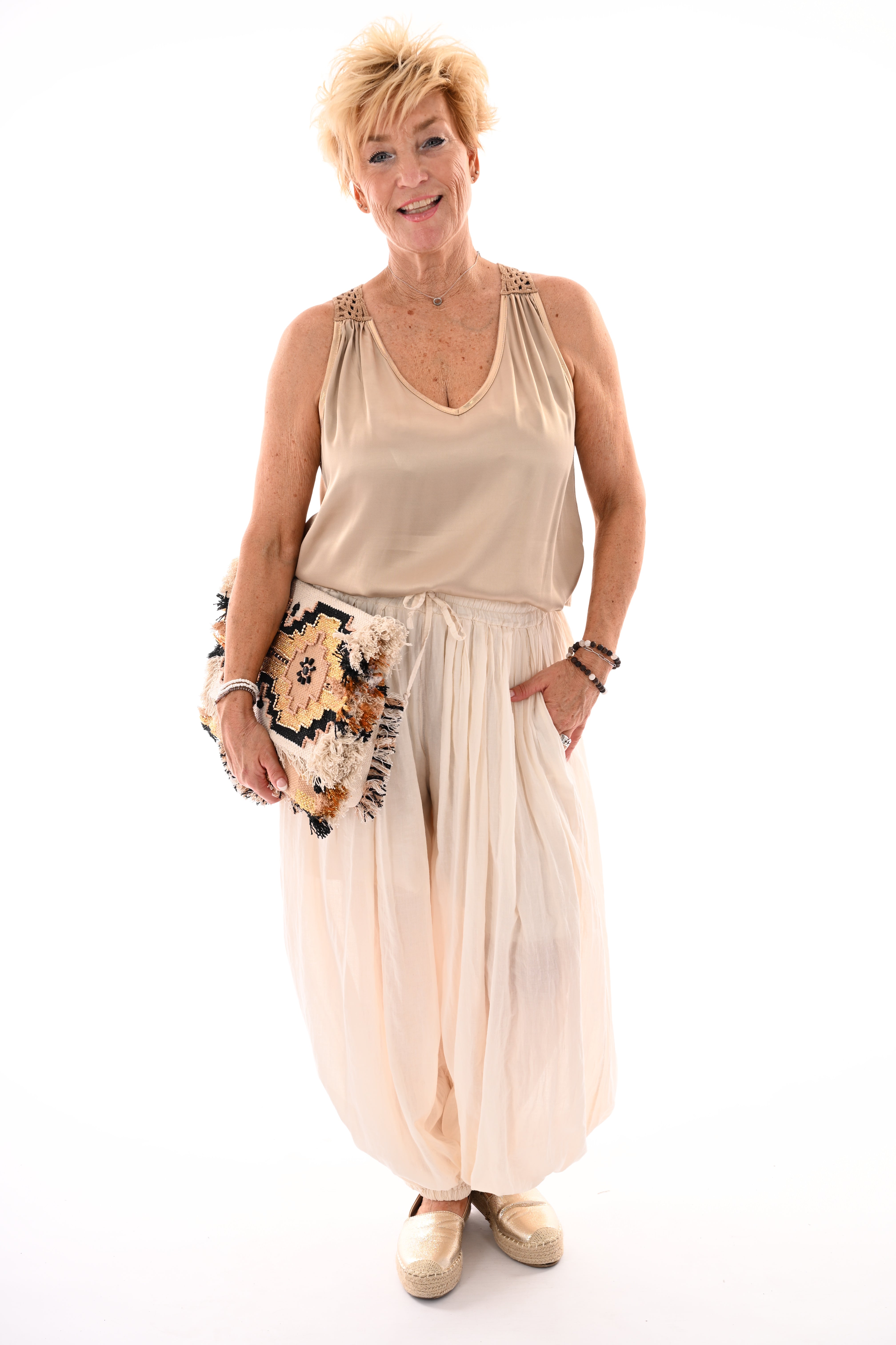 Silky top gehaakte rug camel